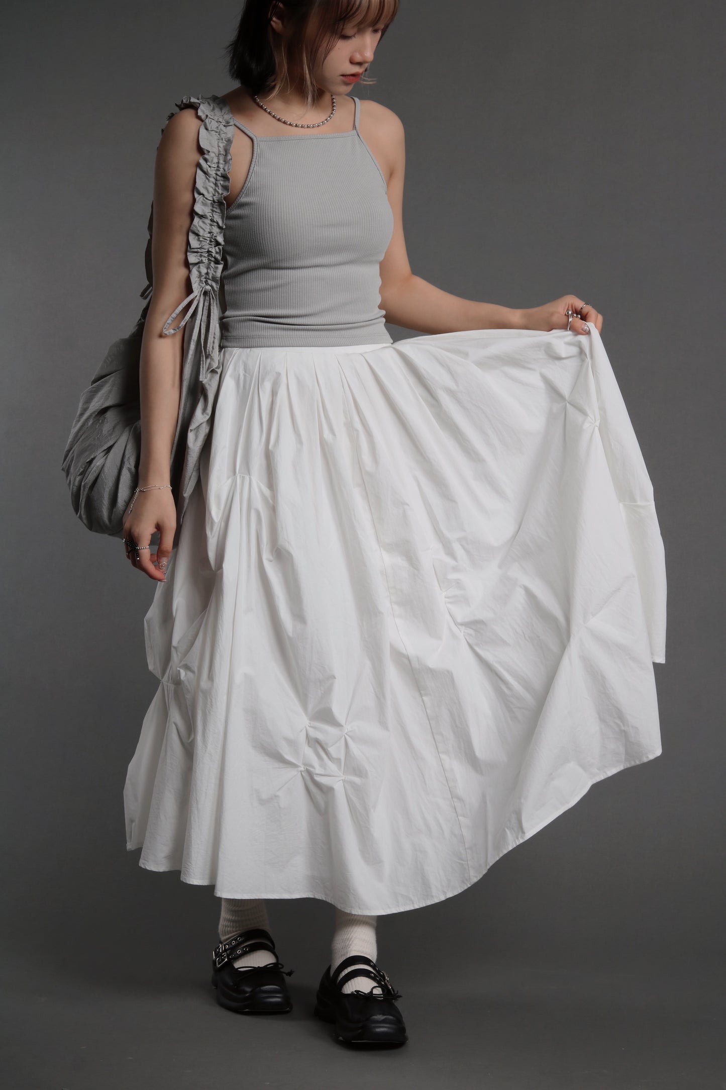 Doll Gathered Skirt (White)