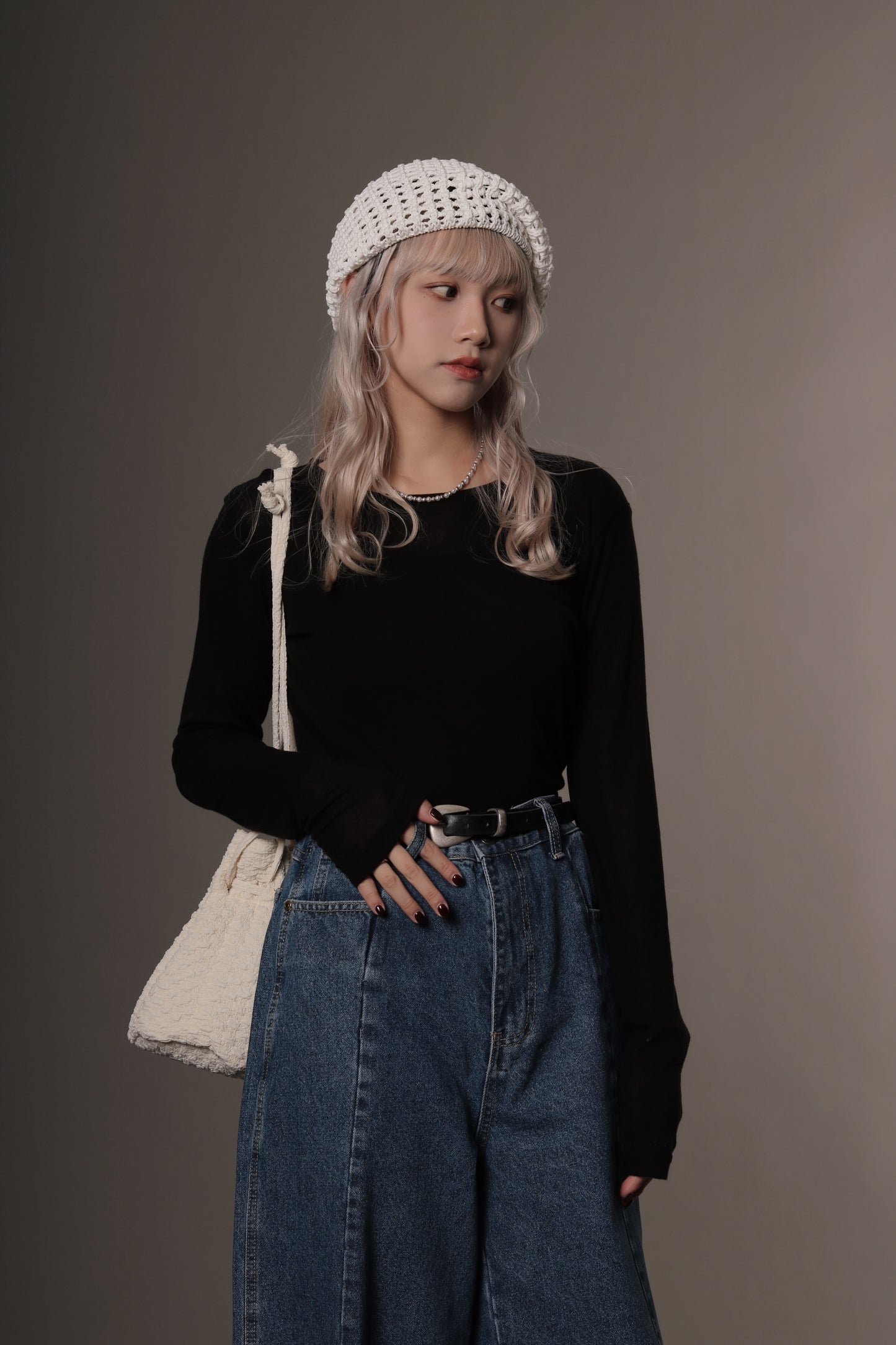 Daily Knit Beret (Black/Blue/Pink/Purple/White)