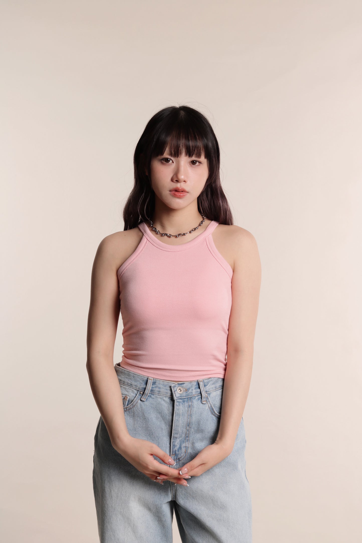 Ribbed Slim Bra Top (Pink)