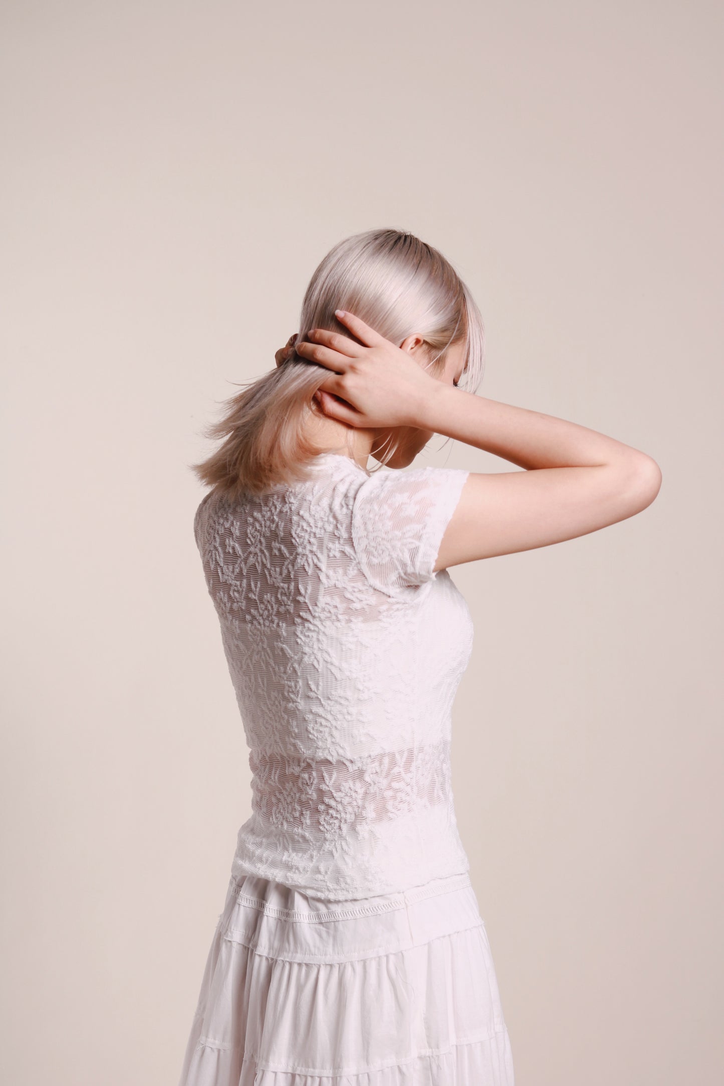 Mesh Flower Top (White)