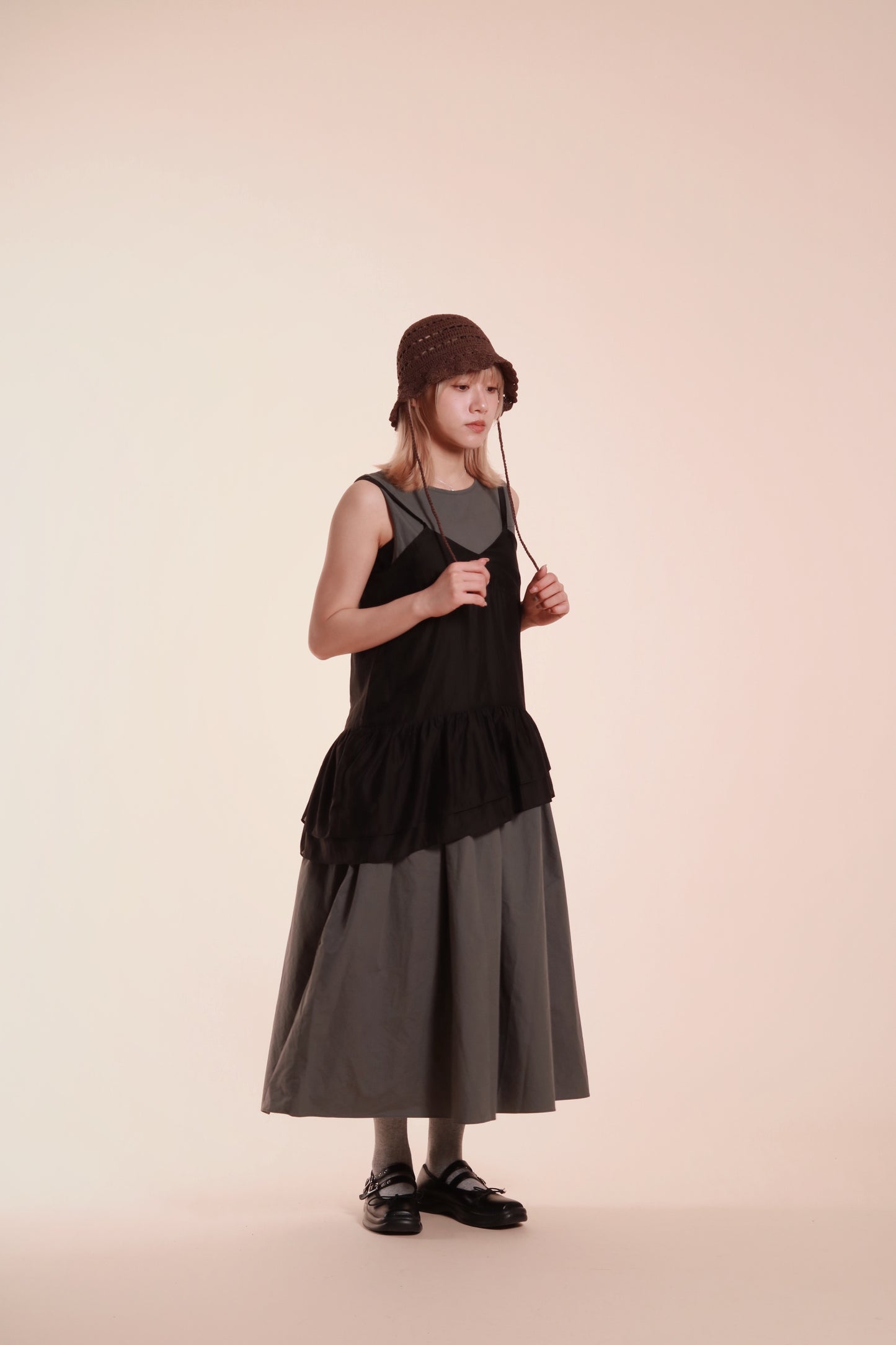 Doll Pocket Dress (Charcoal)