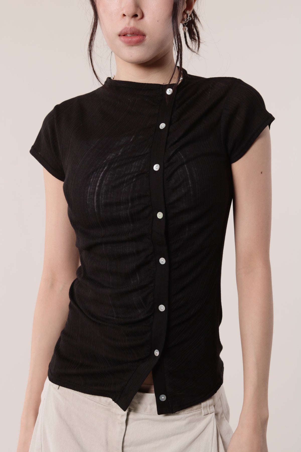 Sep Gathered Tee (Black)