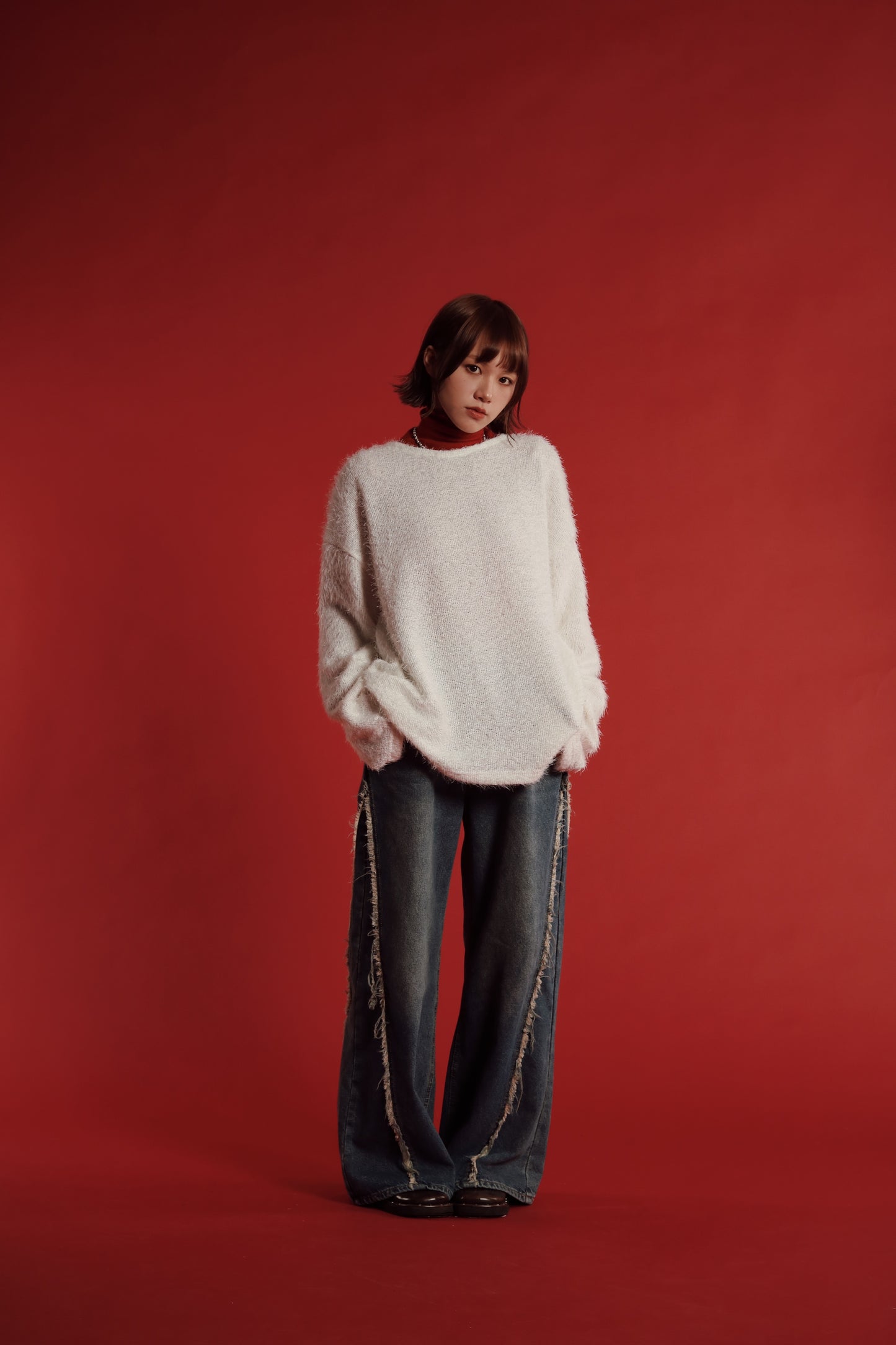 Fluffy Oversize Top (White)
