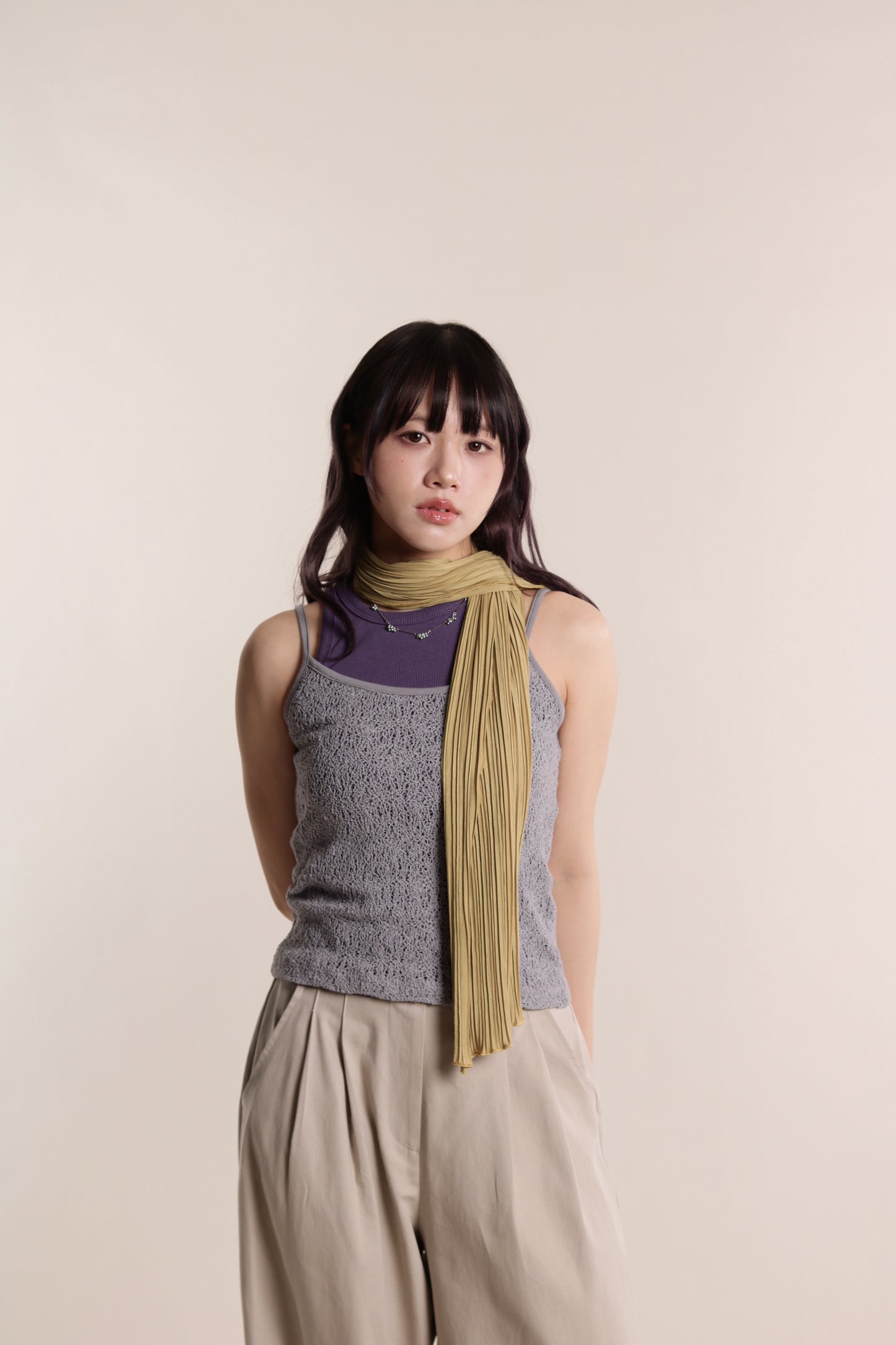Mesh Sleeveless Top (Grey)
