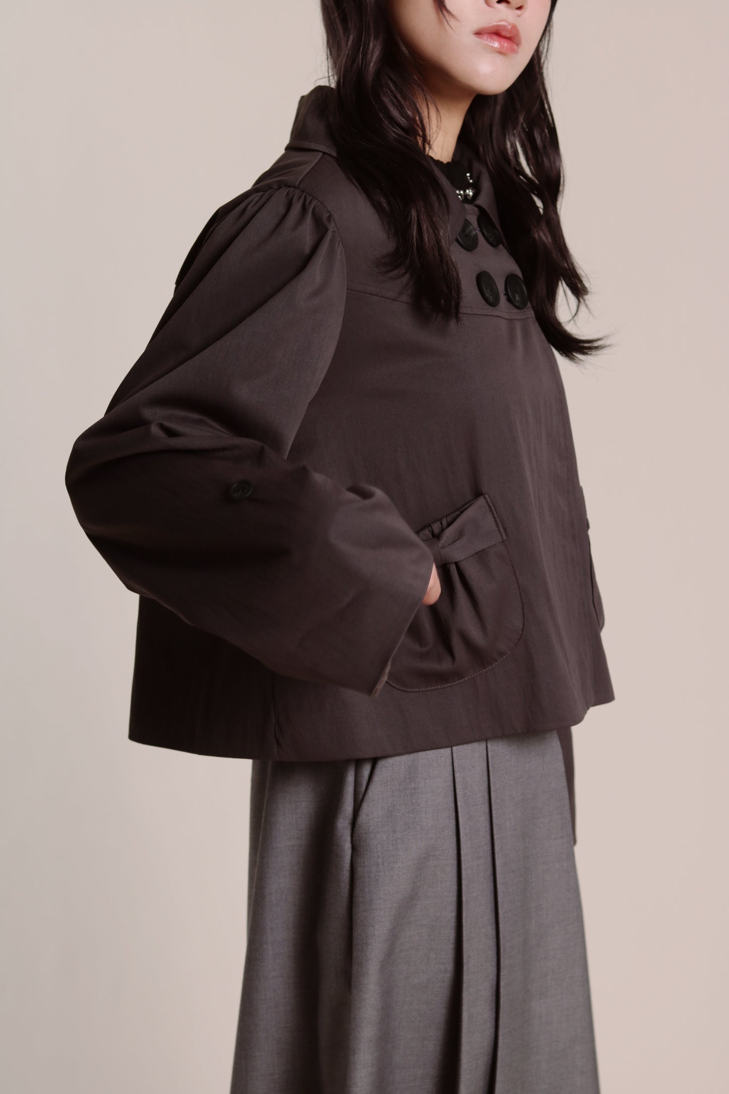 Doll Ribbon Jacket (Charcoal)