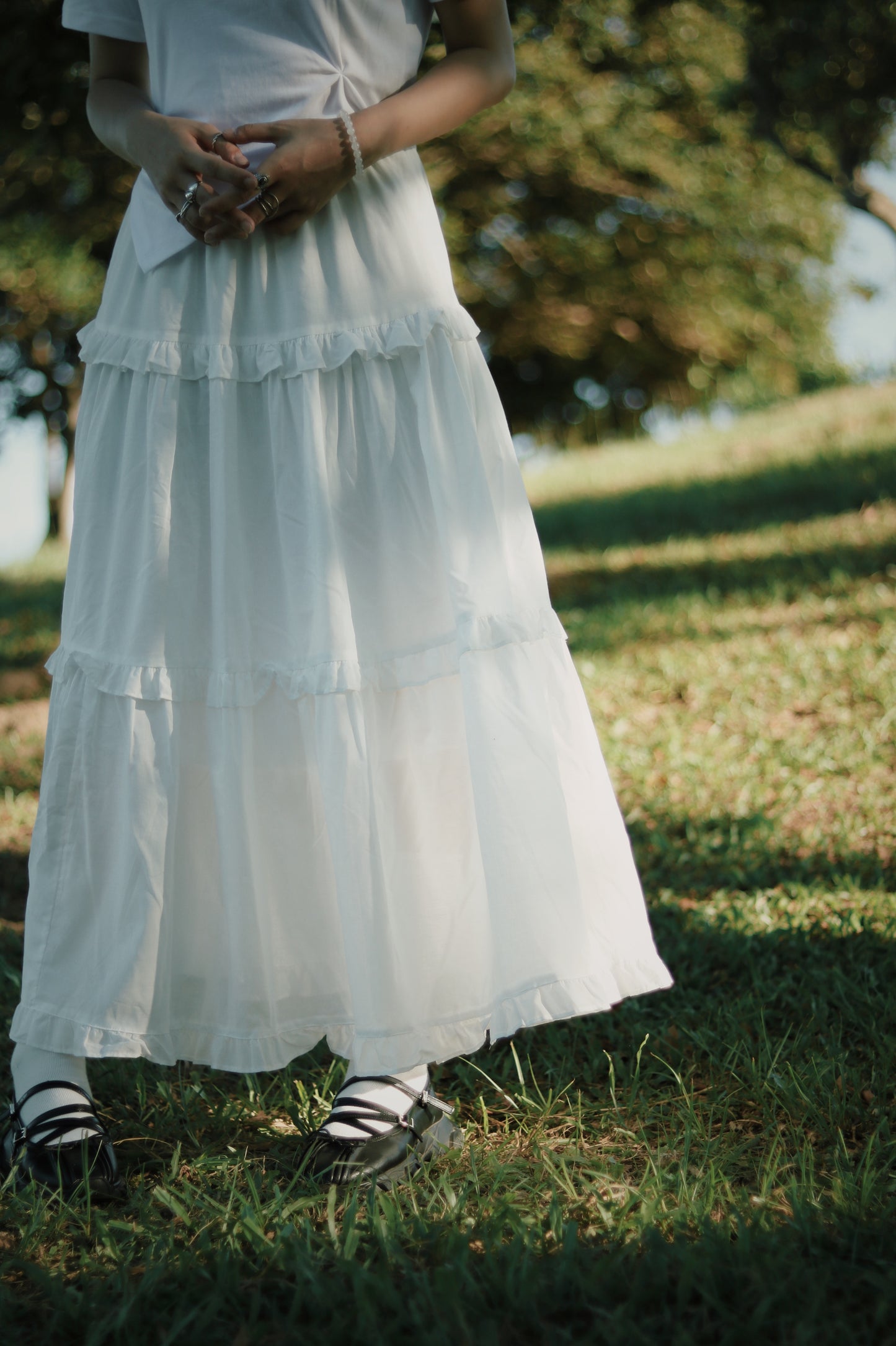 Ruffle Skirt (White)