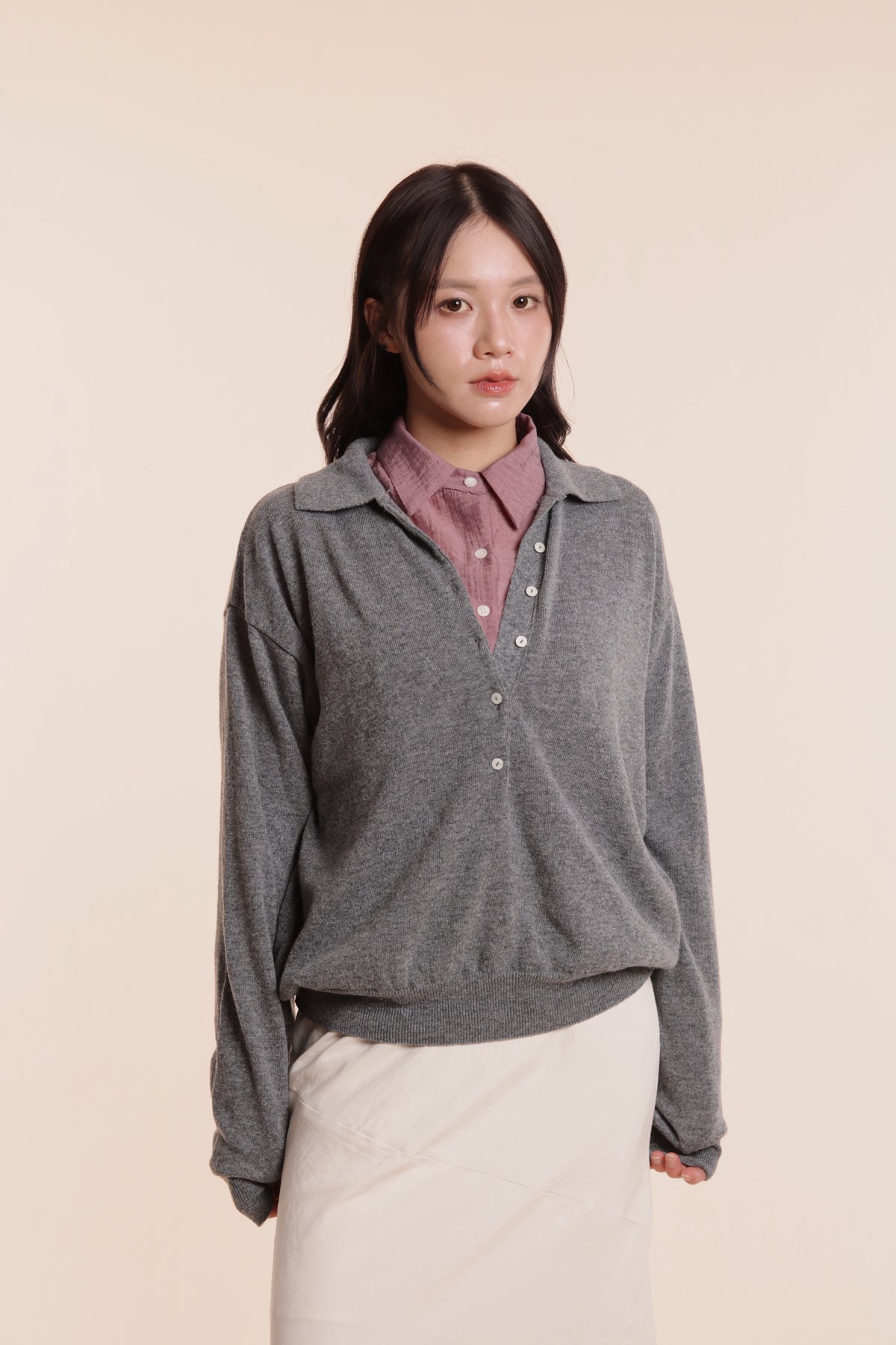 Checkered See Through Shirt (Pink)