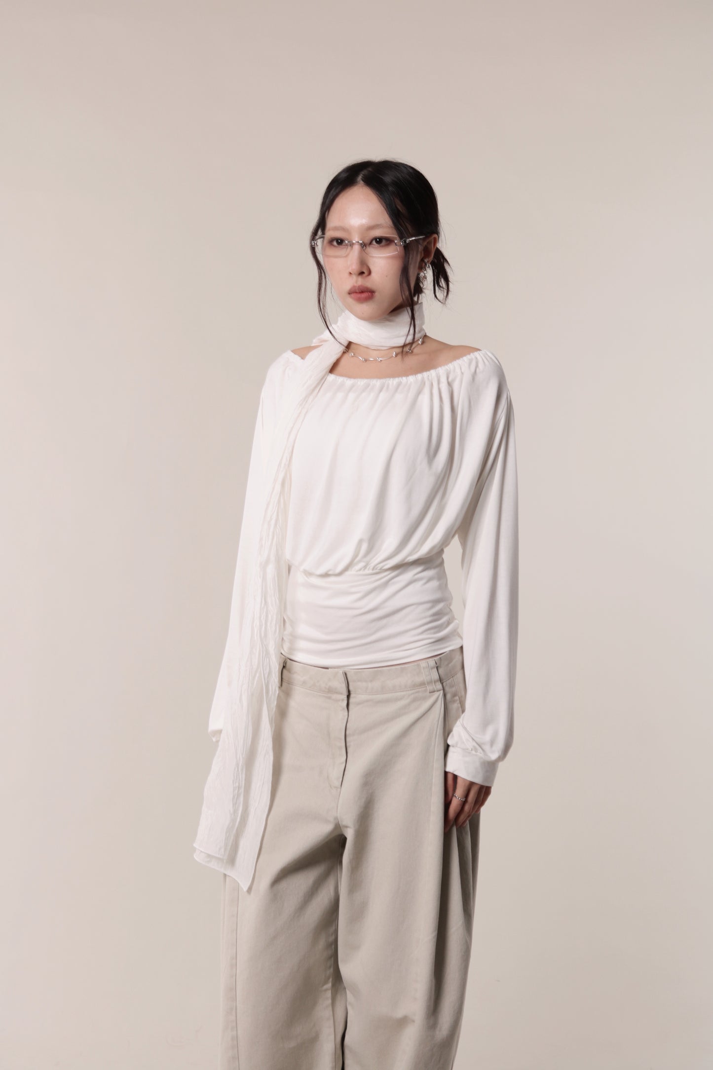 Luna Gathered Top (Ivory)