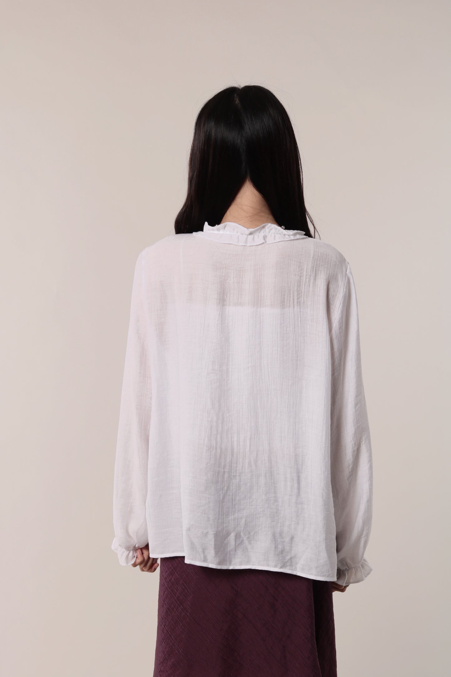 Retro Ruffle Shirt (White)