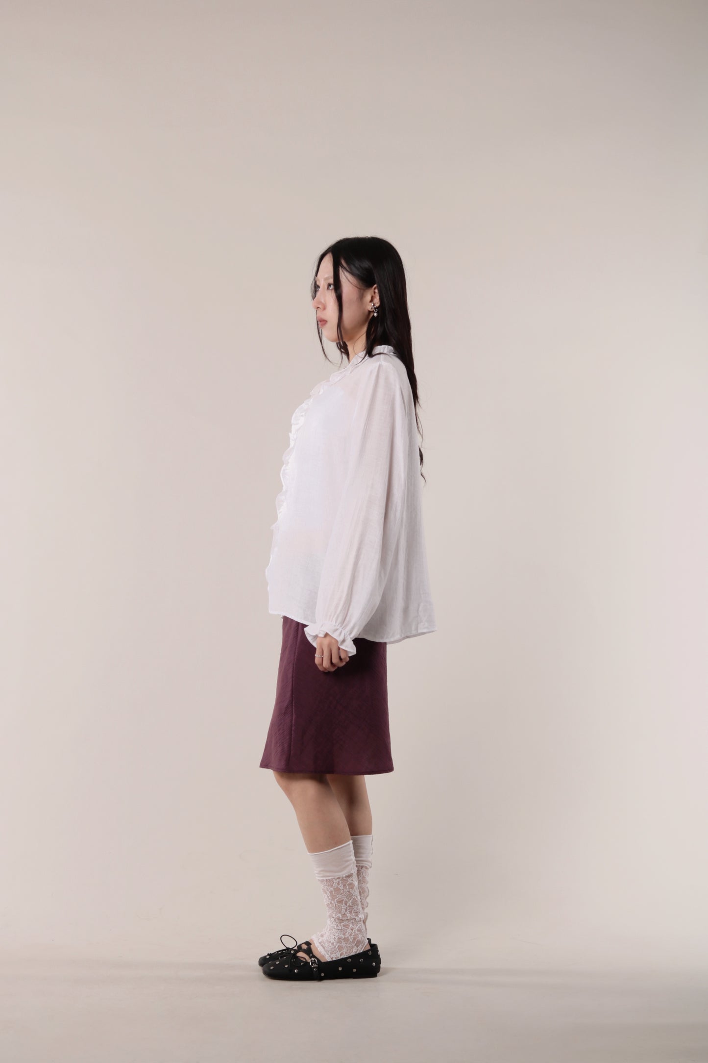 Retro Ruffle Shirt (White)