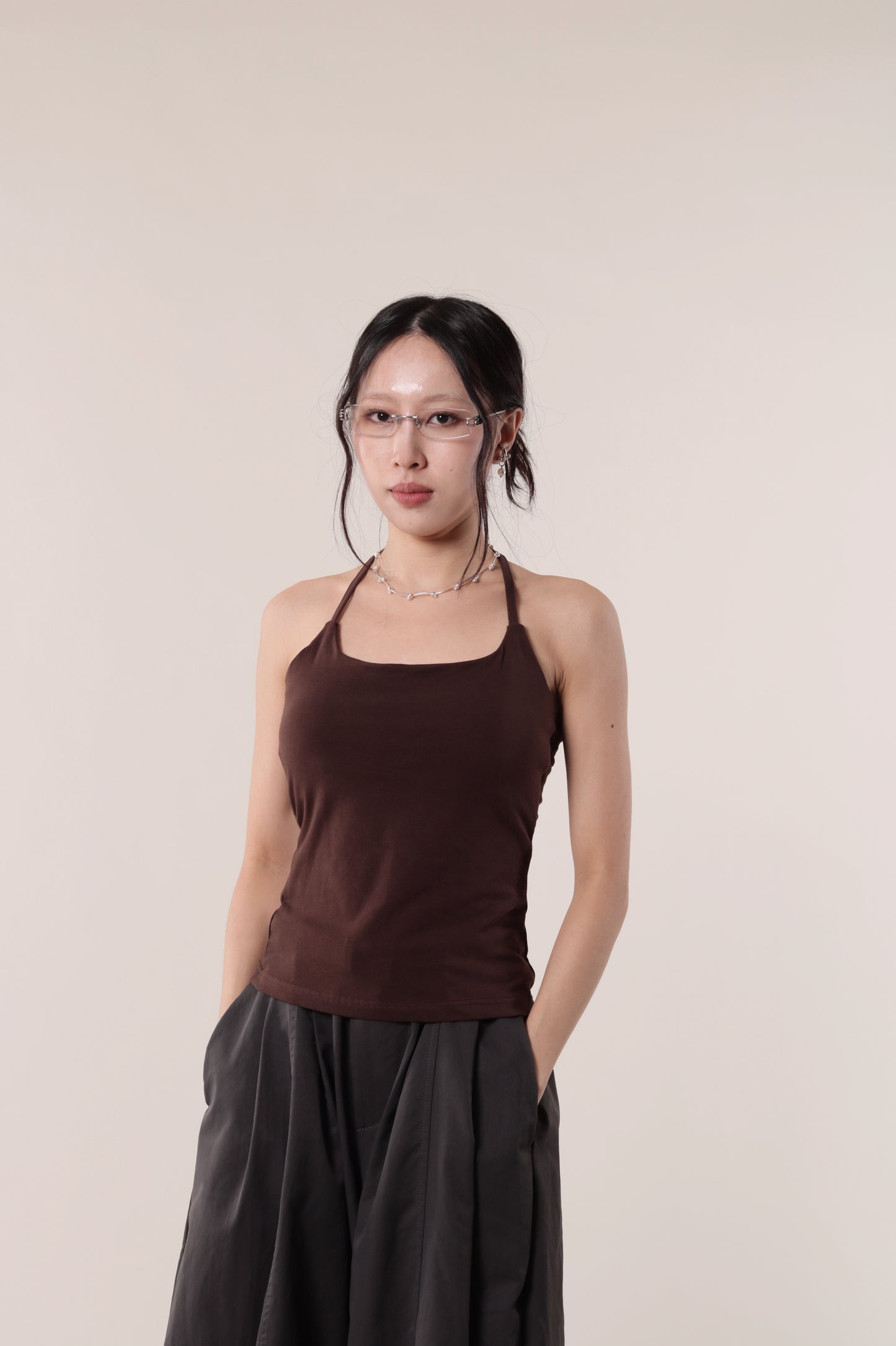Halter Bra Top (Brown)