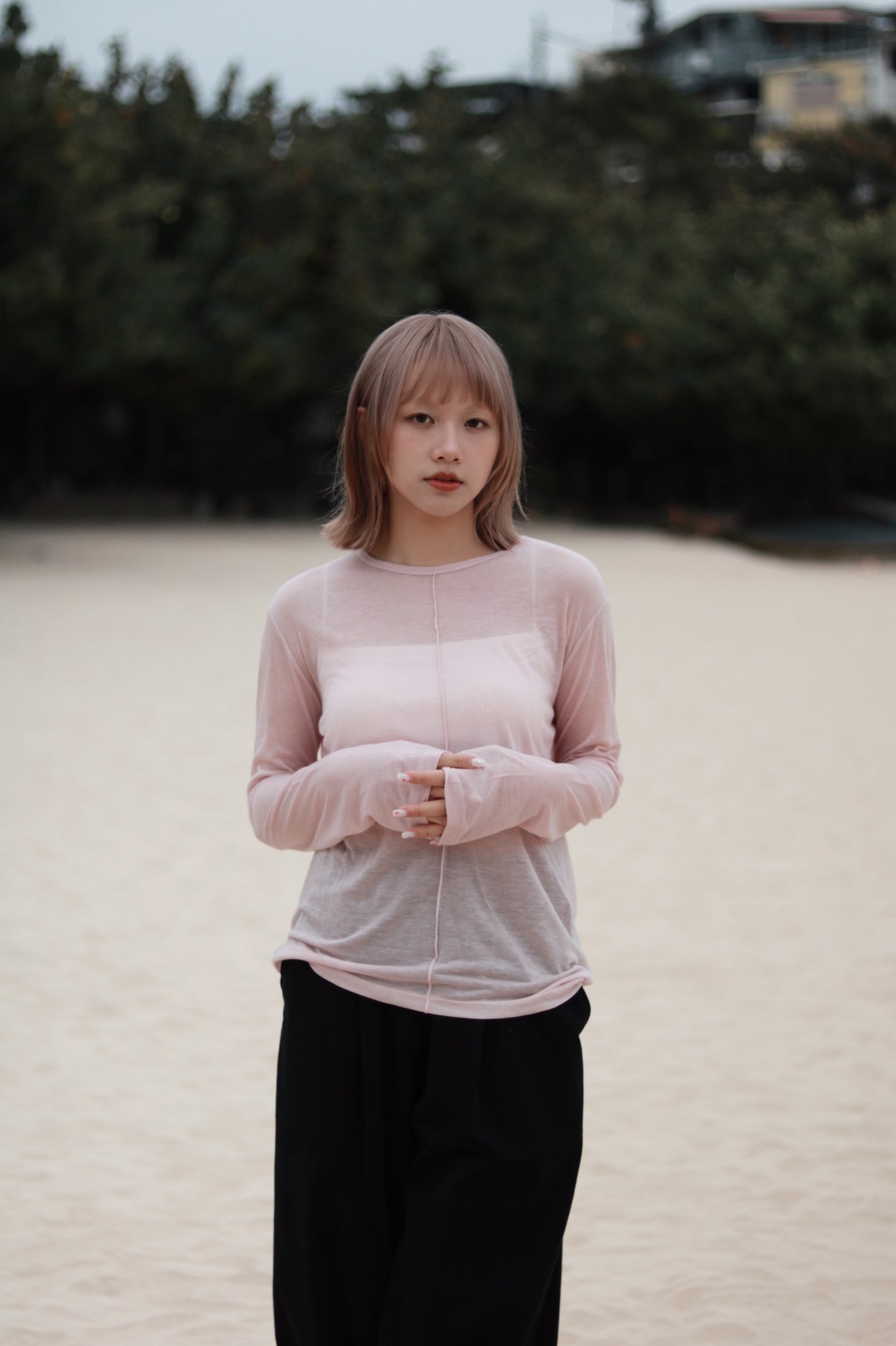 Spring Basic Top (Charcoal/Pink/Purple/White)