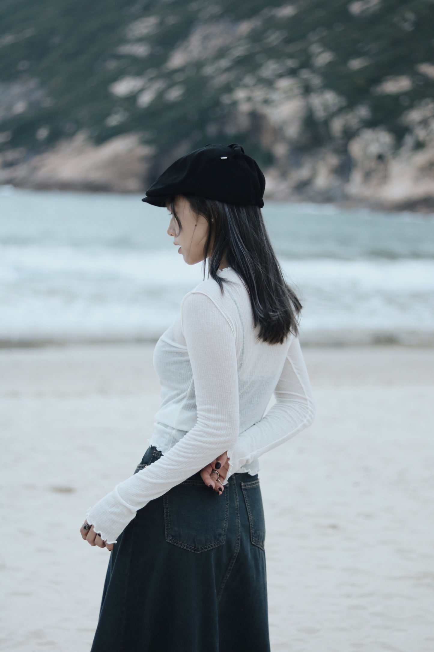 Snoopy Hat (Beige/Black/White)