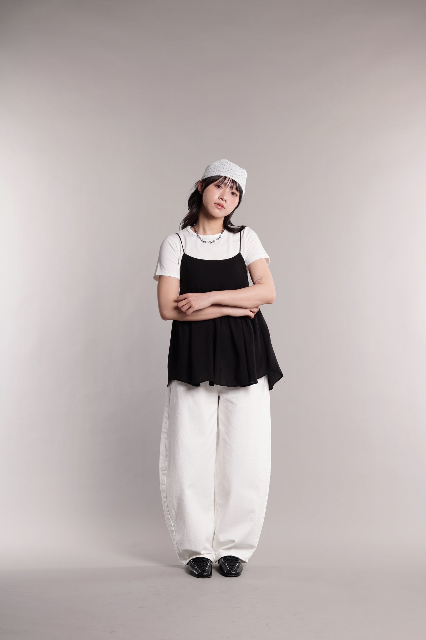 Polka Dot Scarf (White)