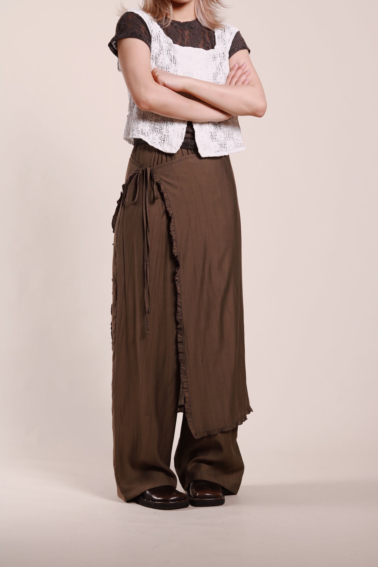 Wanda Layered Pants (Brown)
