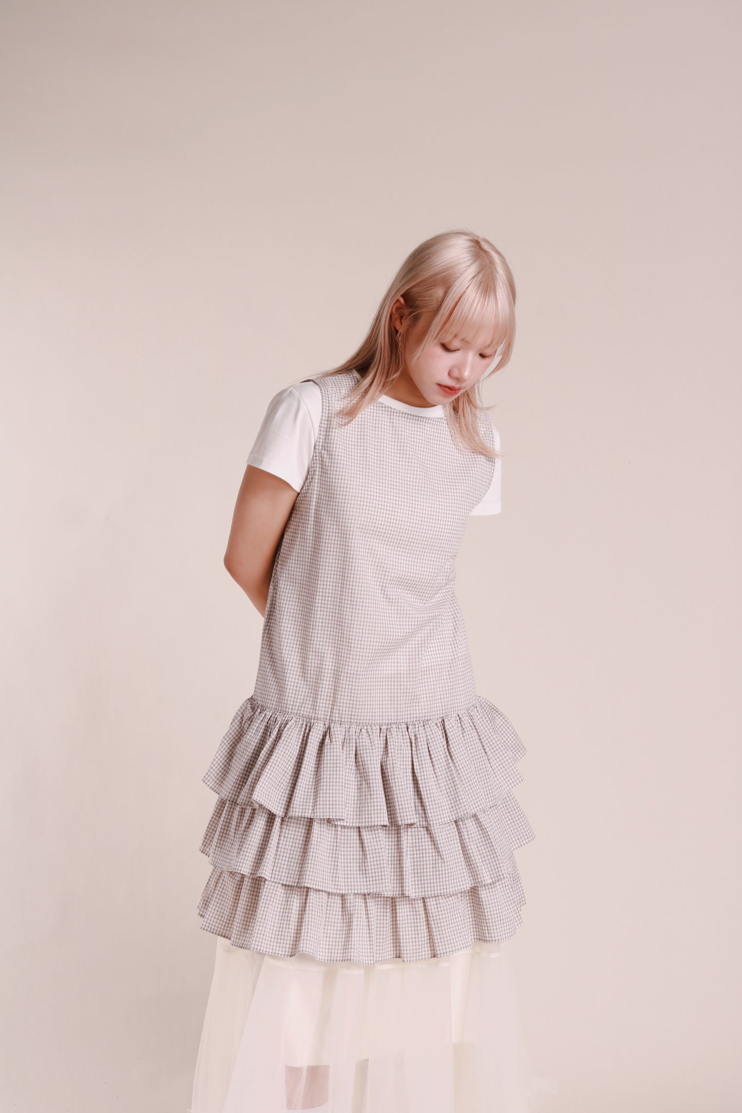 Layered Ruffle Dress (Ivory)