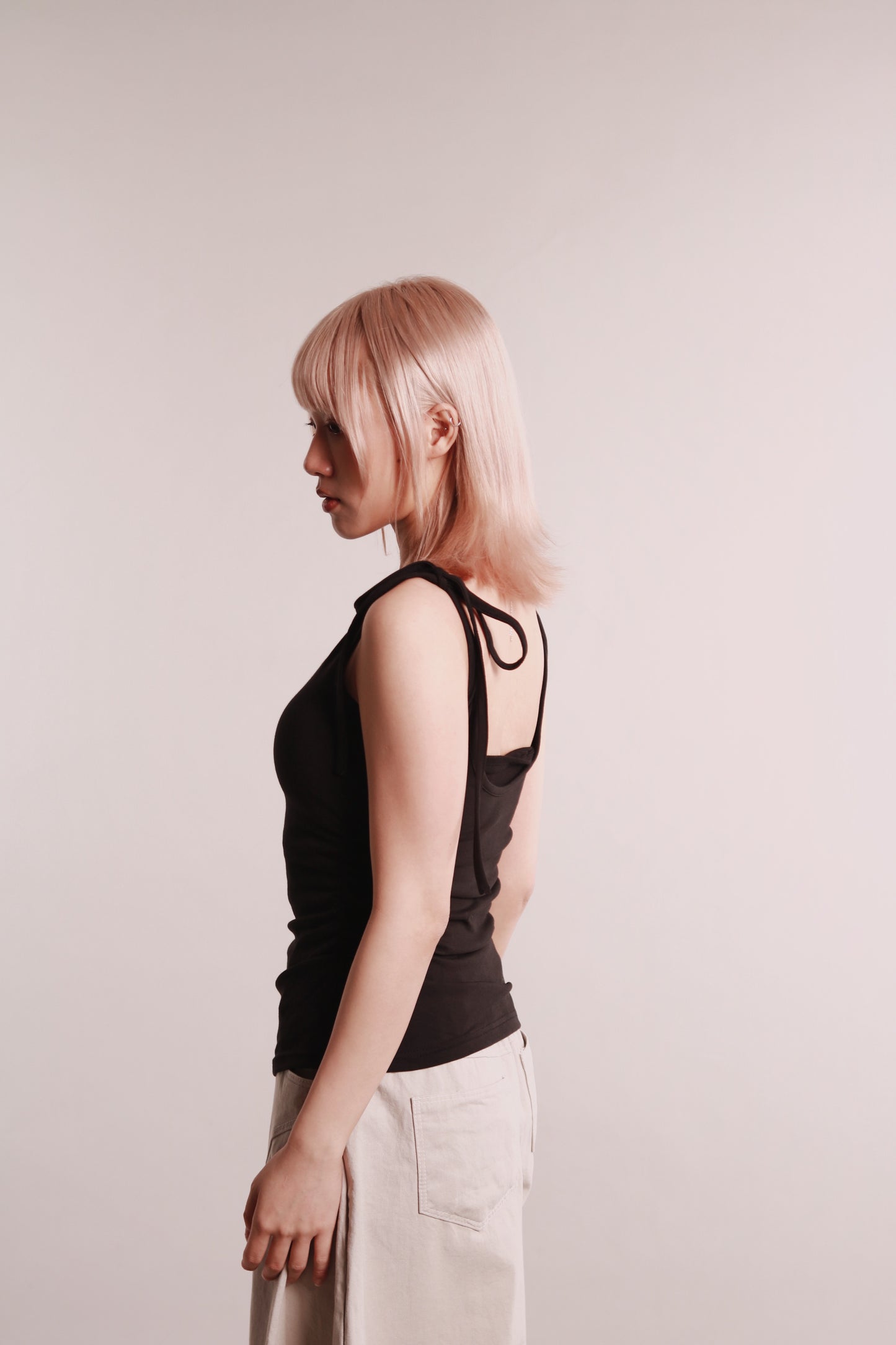 Side Cut Dance Top (Black)