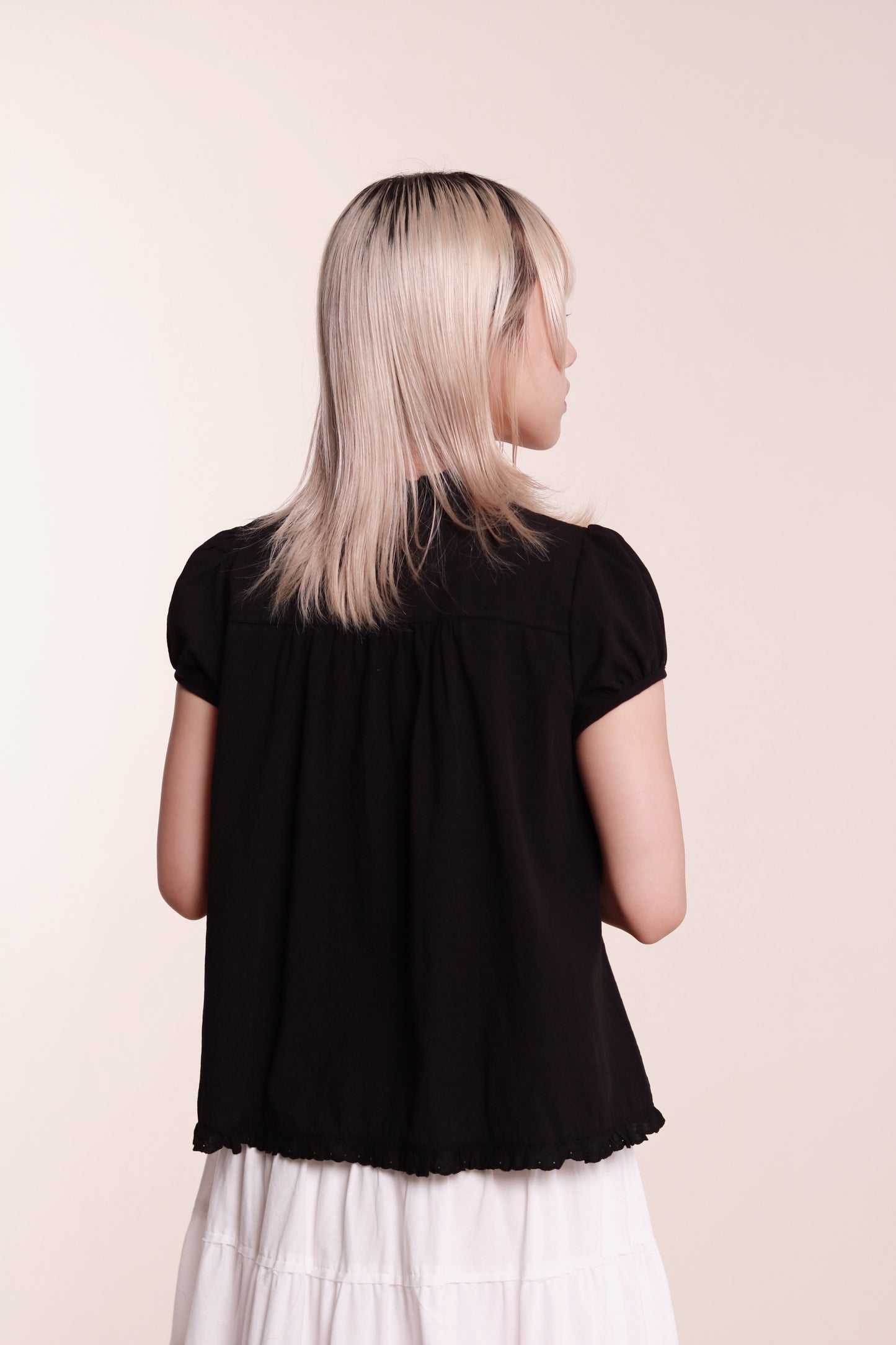 Puff Sleeve Blouse (Black)