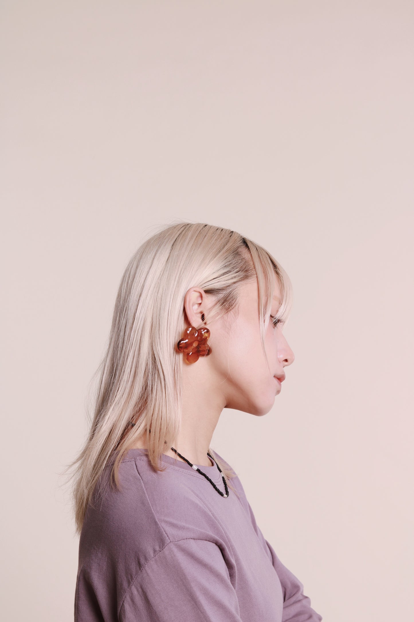 Flower Earrings (Black/Brown)