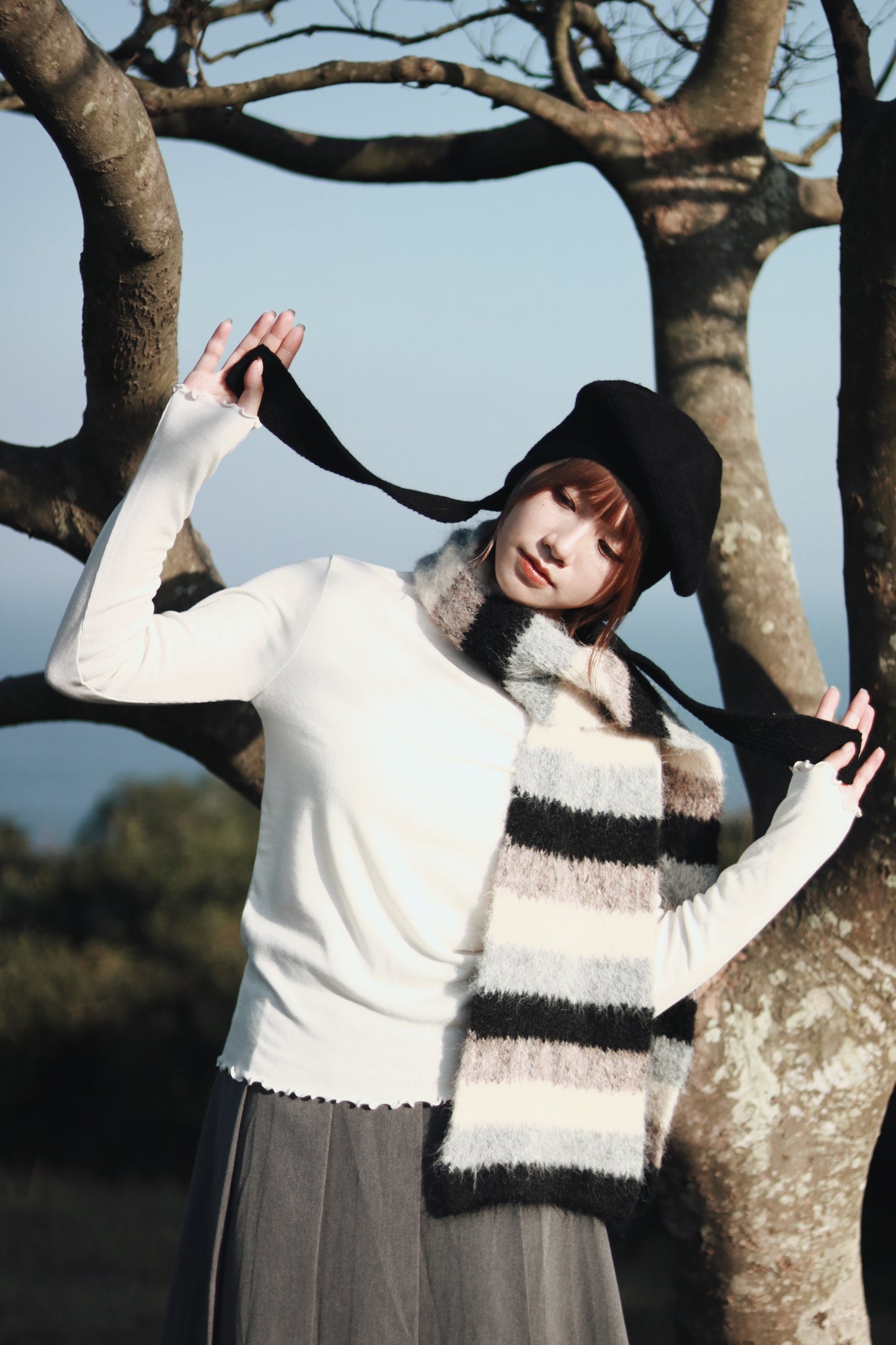 Rainbow Muffler (Black/Brown)