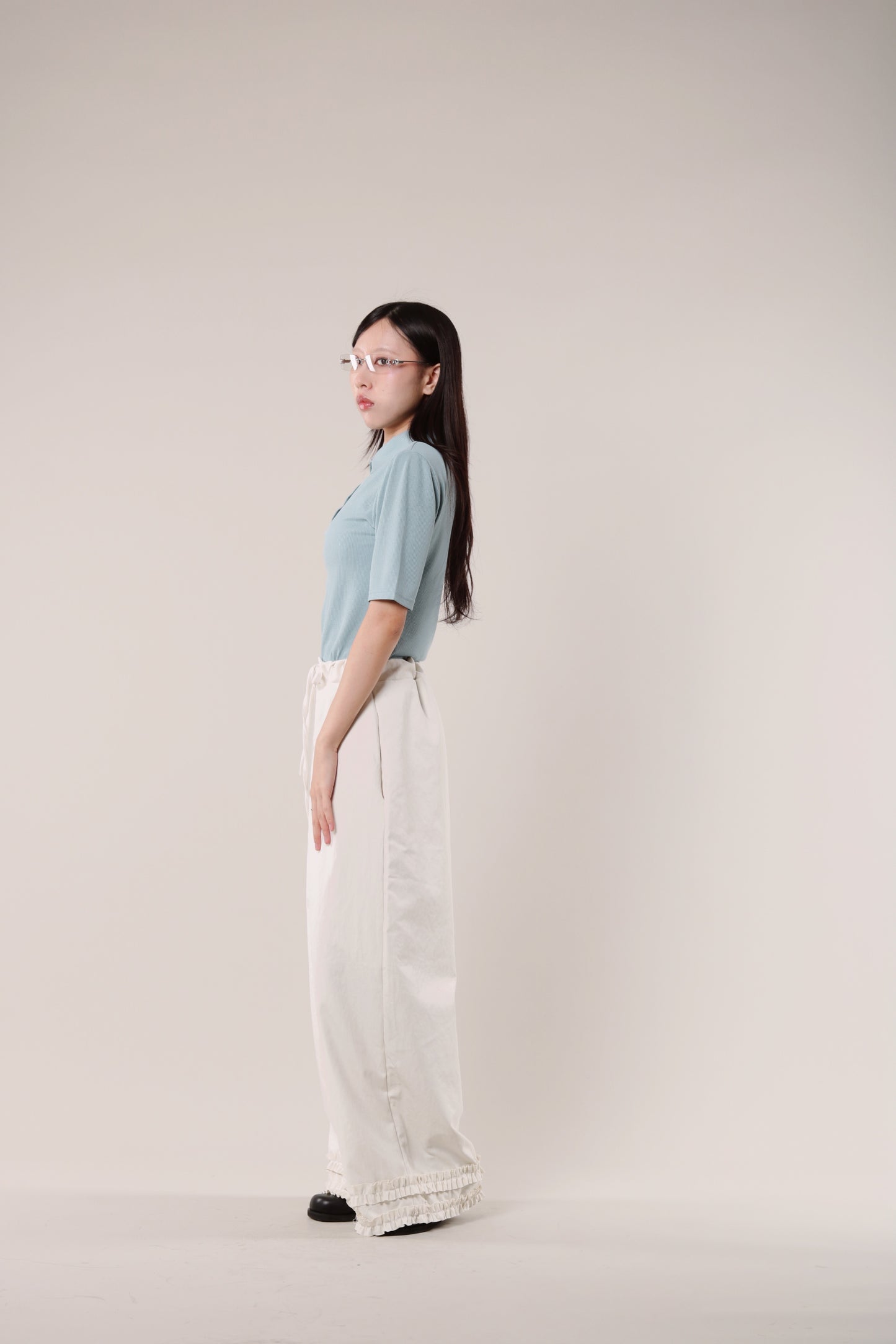 Double Ruffle Pants (Ivory)