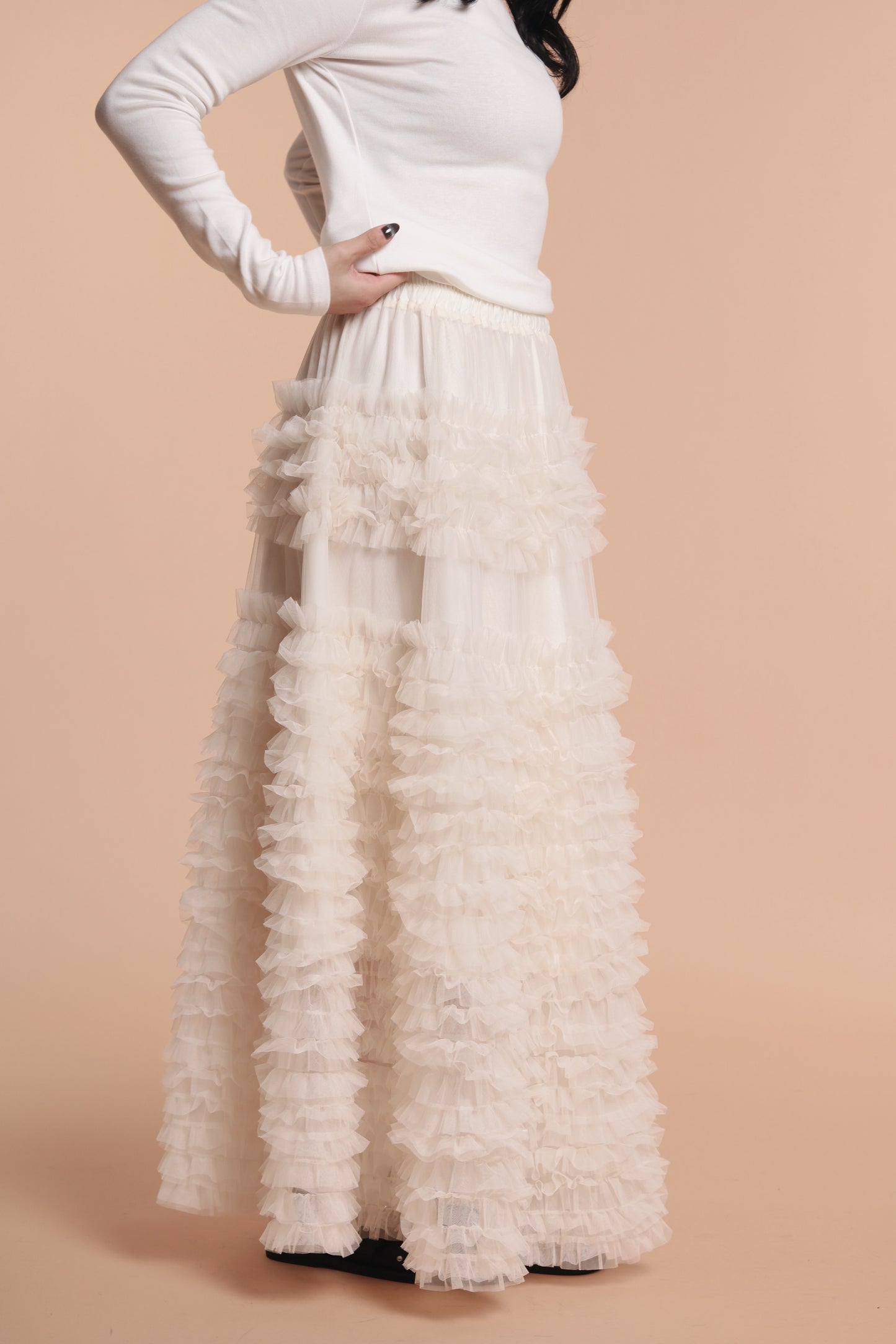 Doll Ruffle Lace Skirt (Ivory)