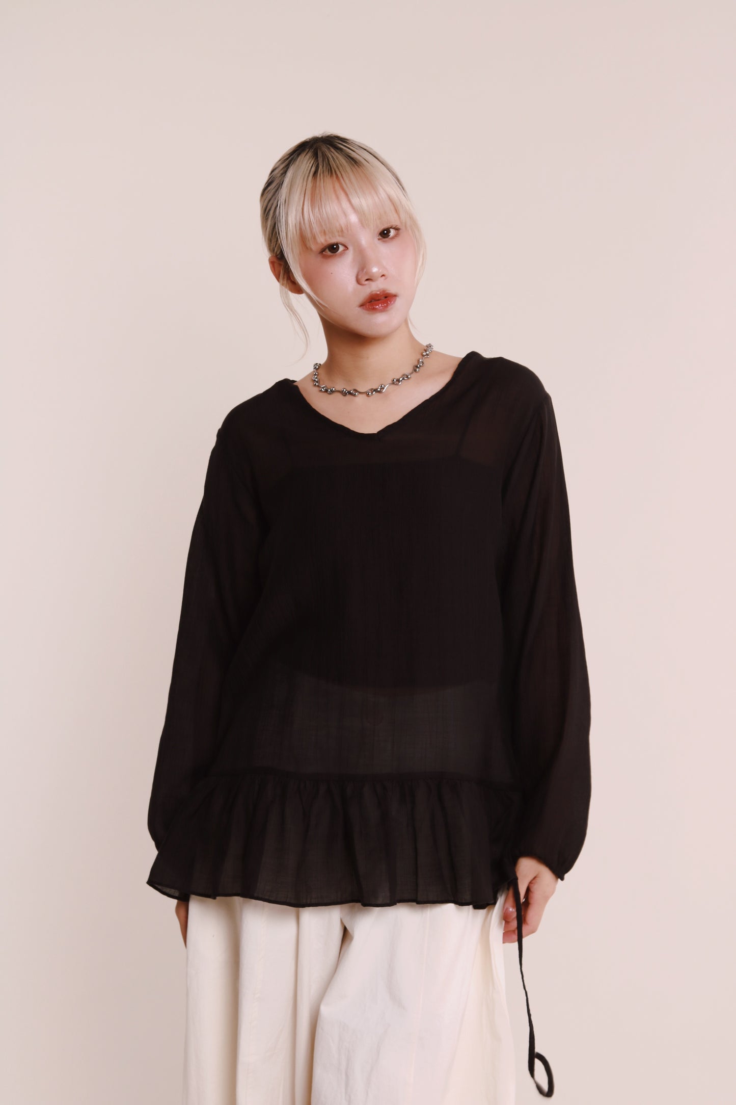 Doll Ruffle Blouse (Black)