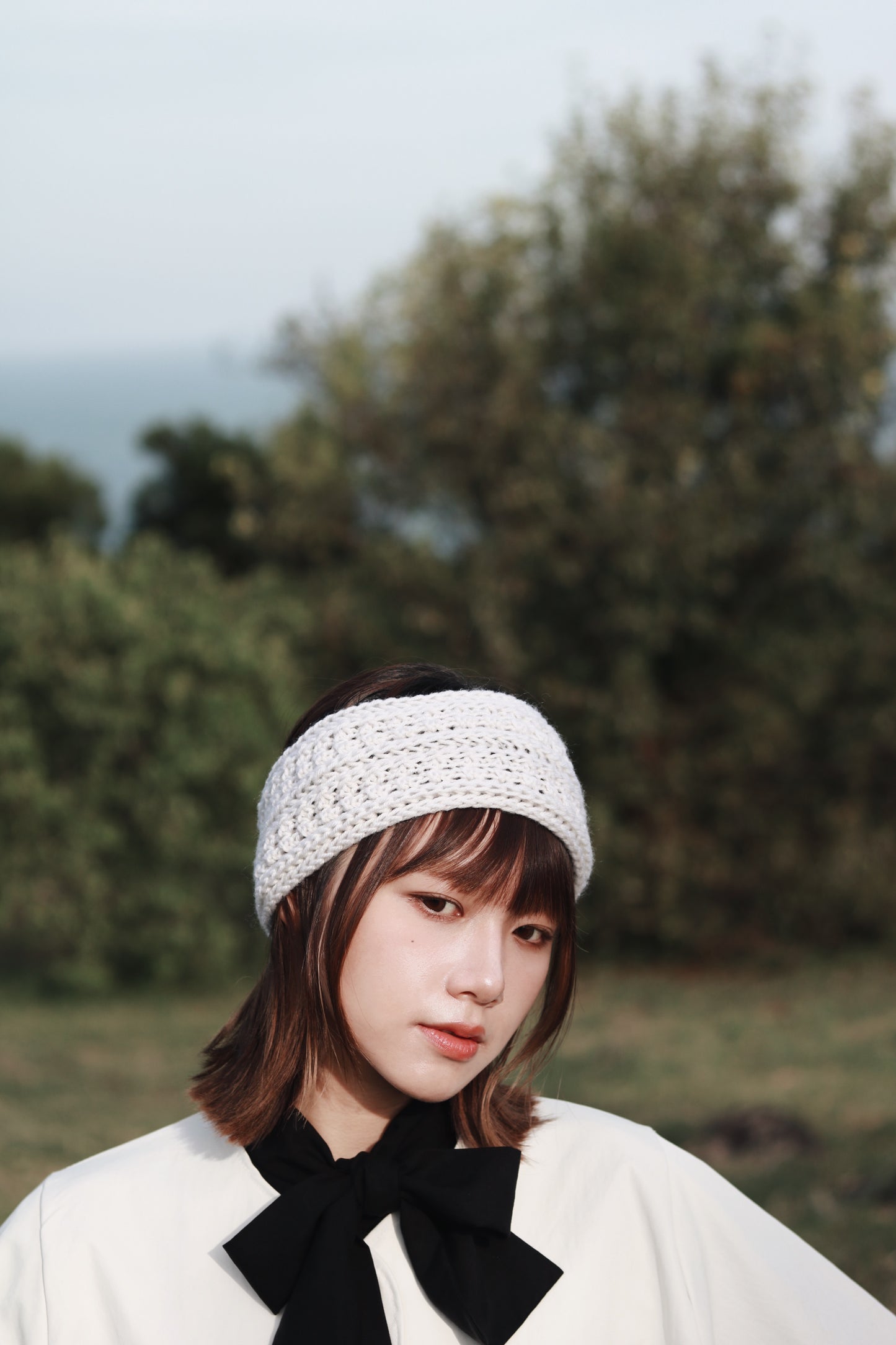 Ribbon Headband (Black/Brown/Grey/Ivory/Pink)