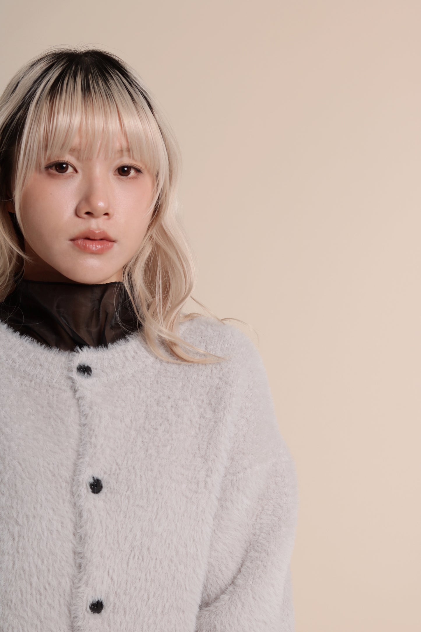 Fluffy Cardigan (Light Grey)