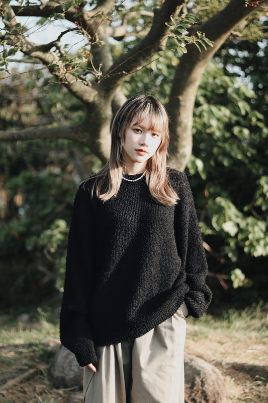 Oversized Knit Top (Black)