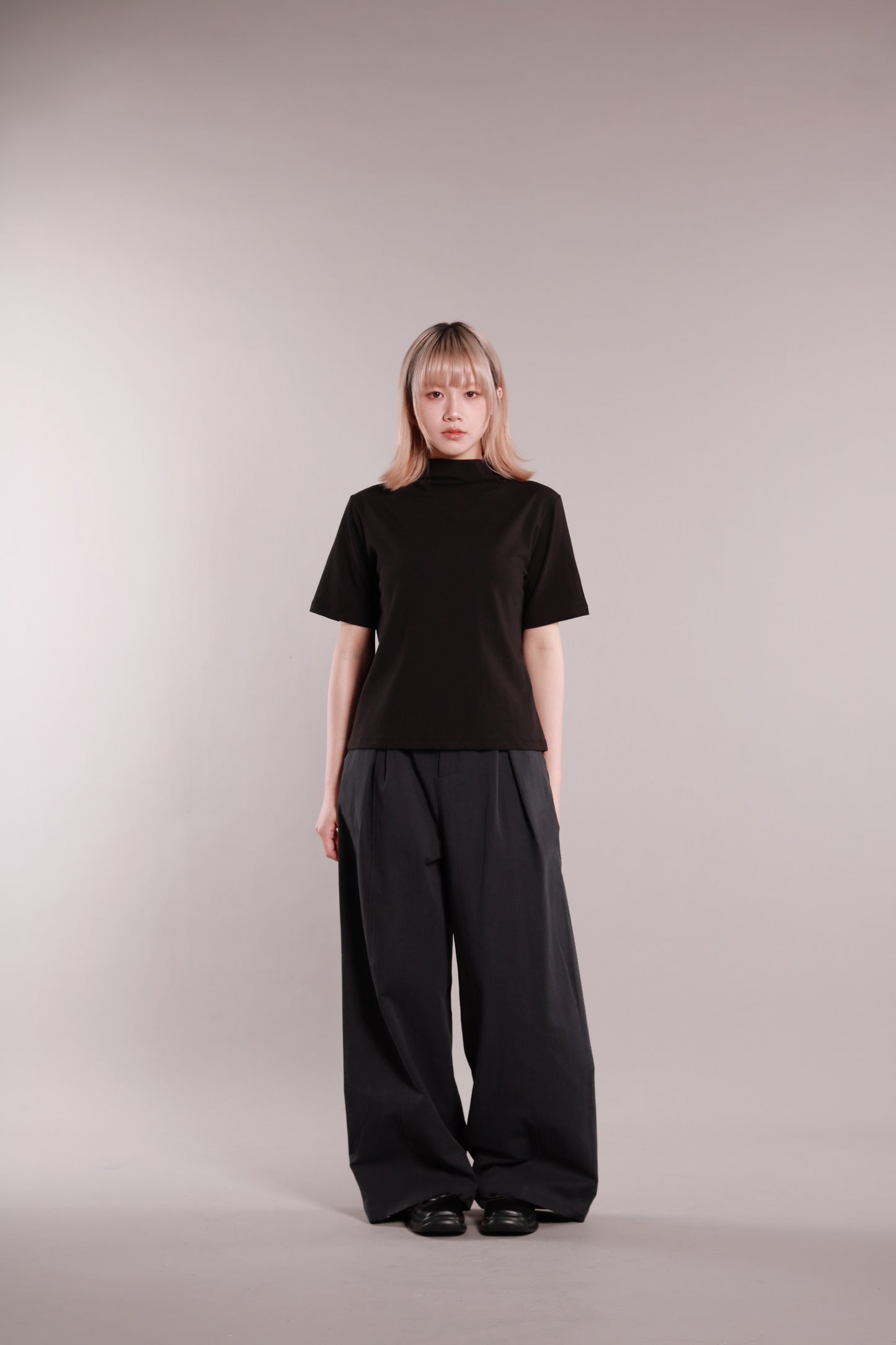 Mock Neck Tee (Black)