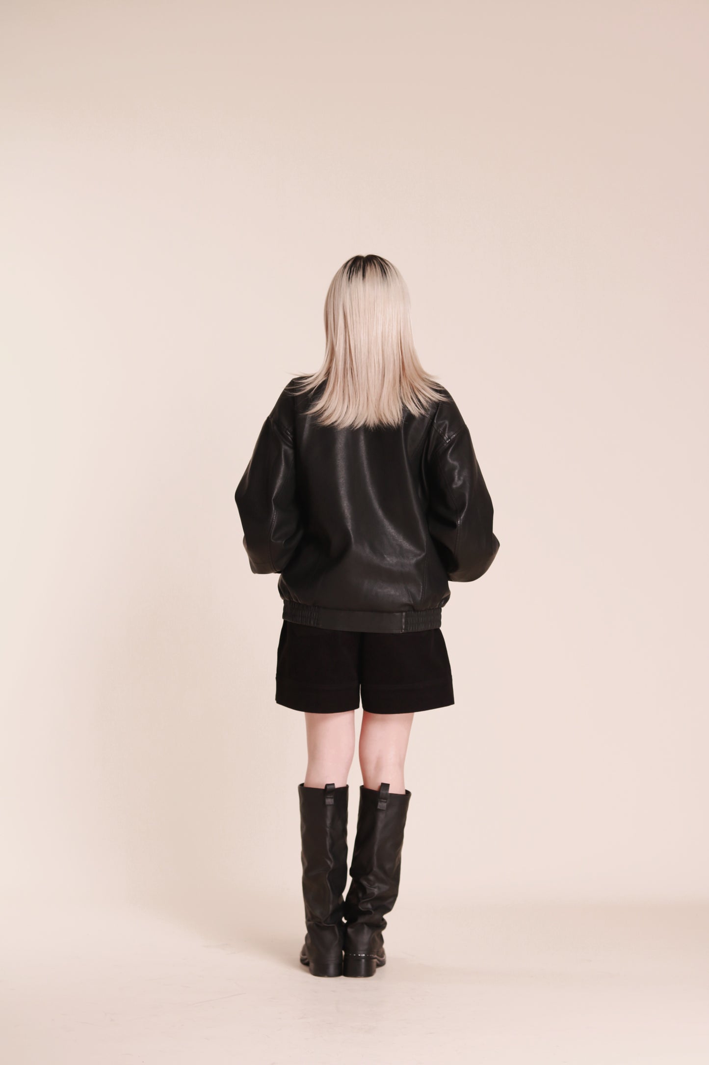 Oversized Leather Jacket (Black)