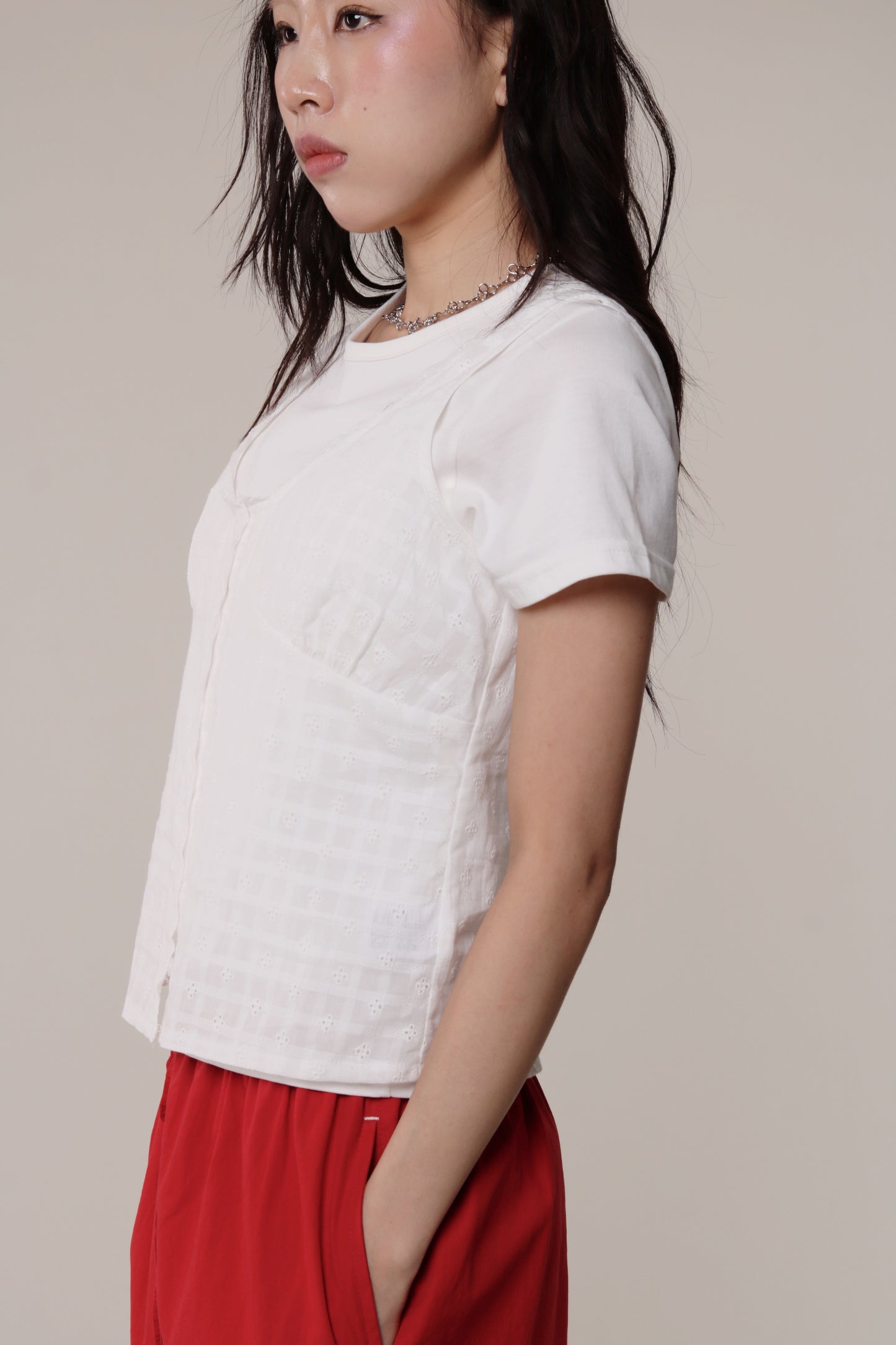 Retro Lace Vest (White)