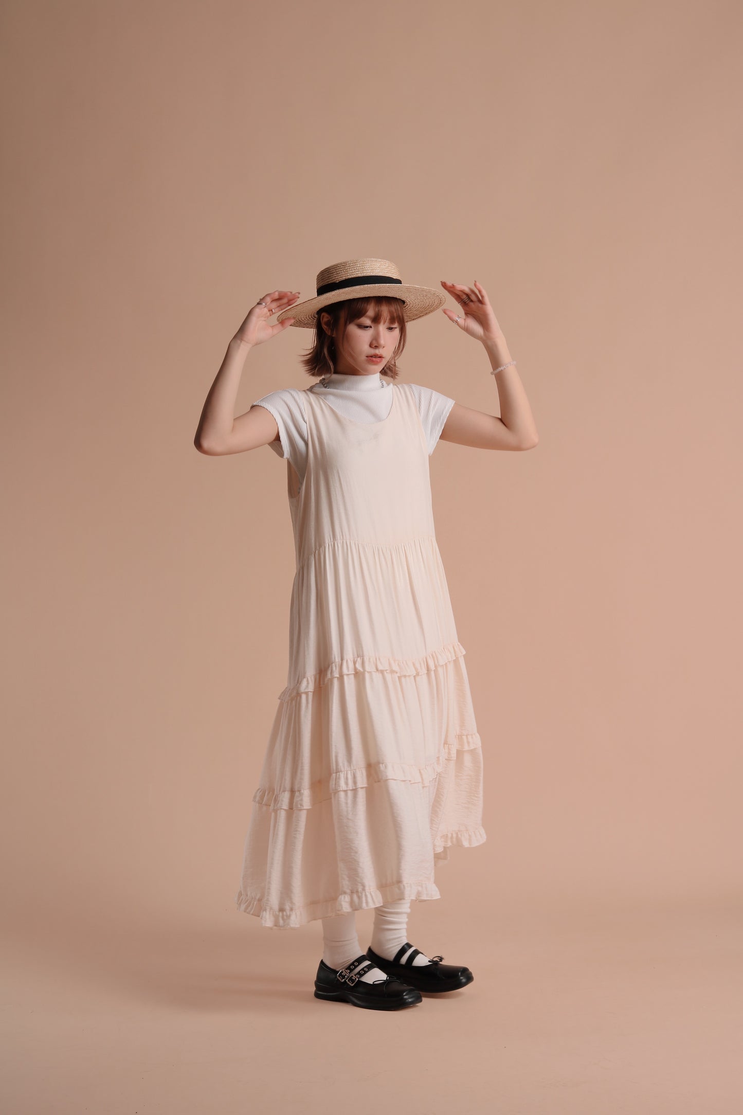 Alva Ruffle Dress (Ivory)