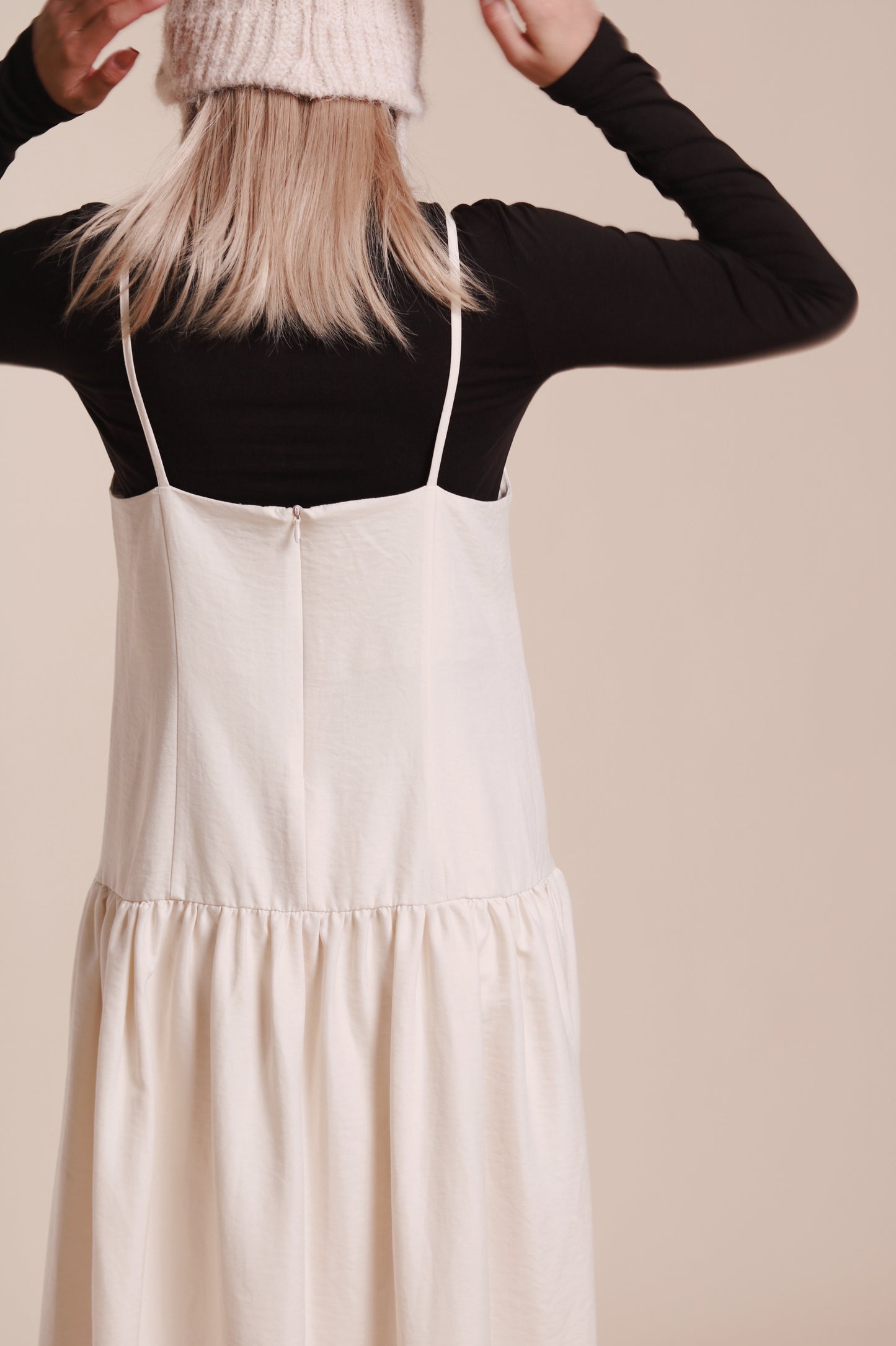 Doll Gathered Ruffle Dress (Ivory)