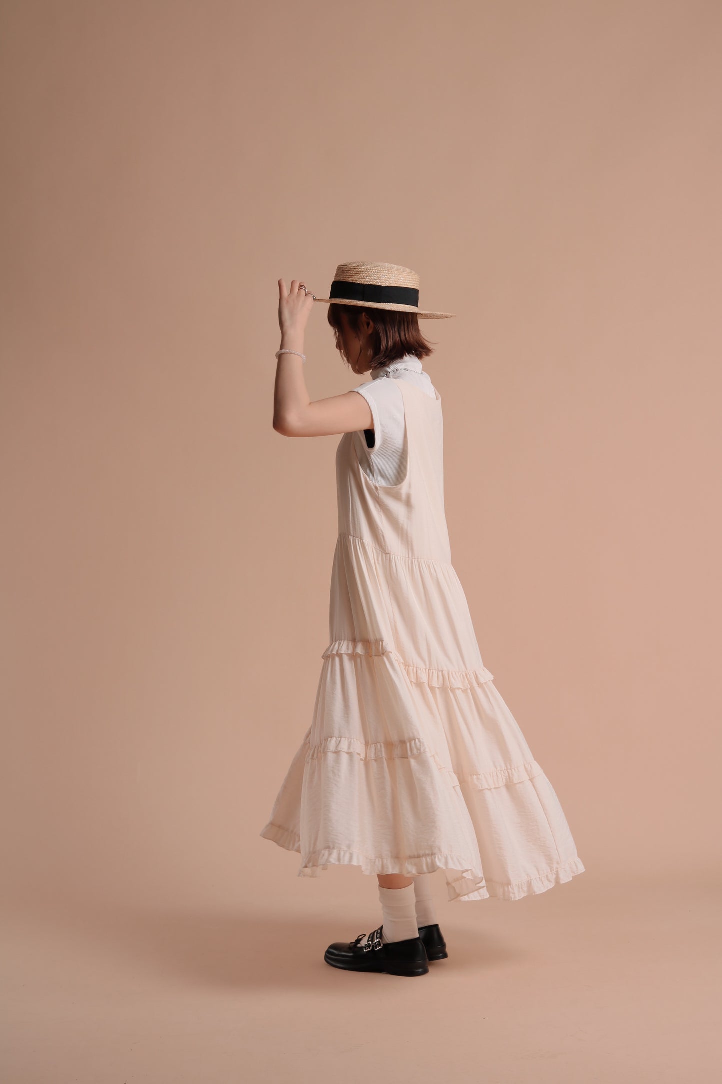 Alva Ruffle Dress (Ivory)