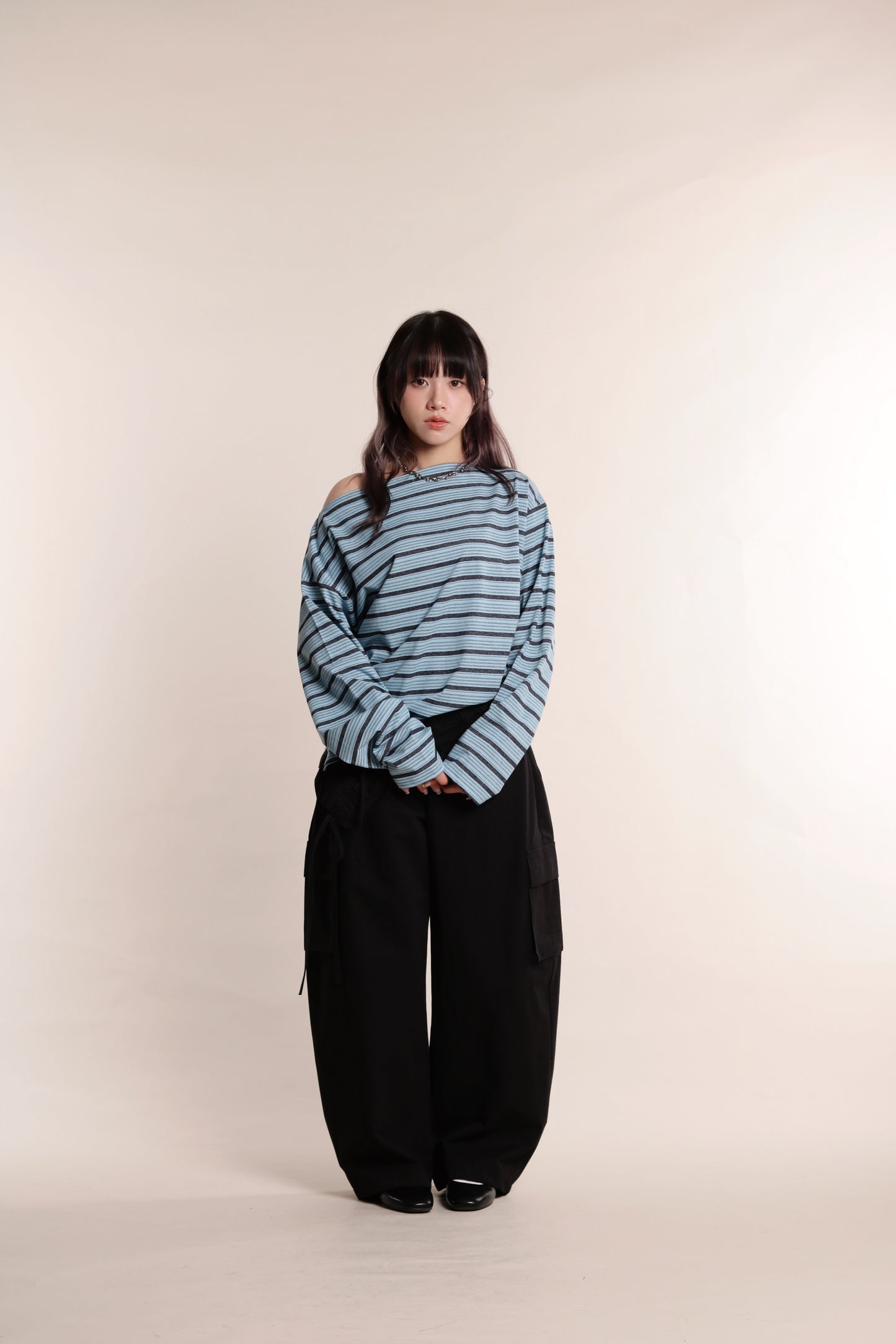 Oversized Stripe Top (Blue)