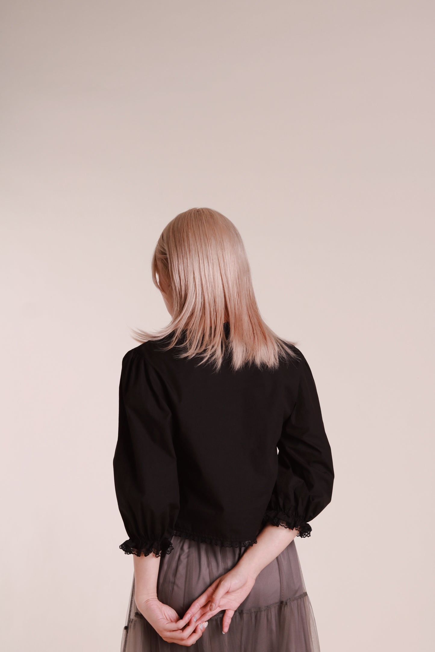 Retro Lace Blouse (Black)