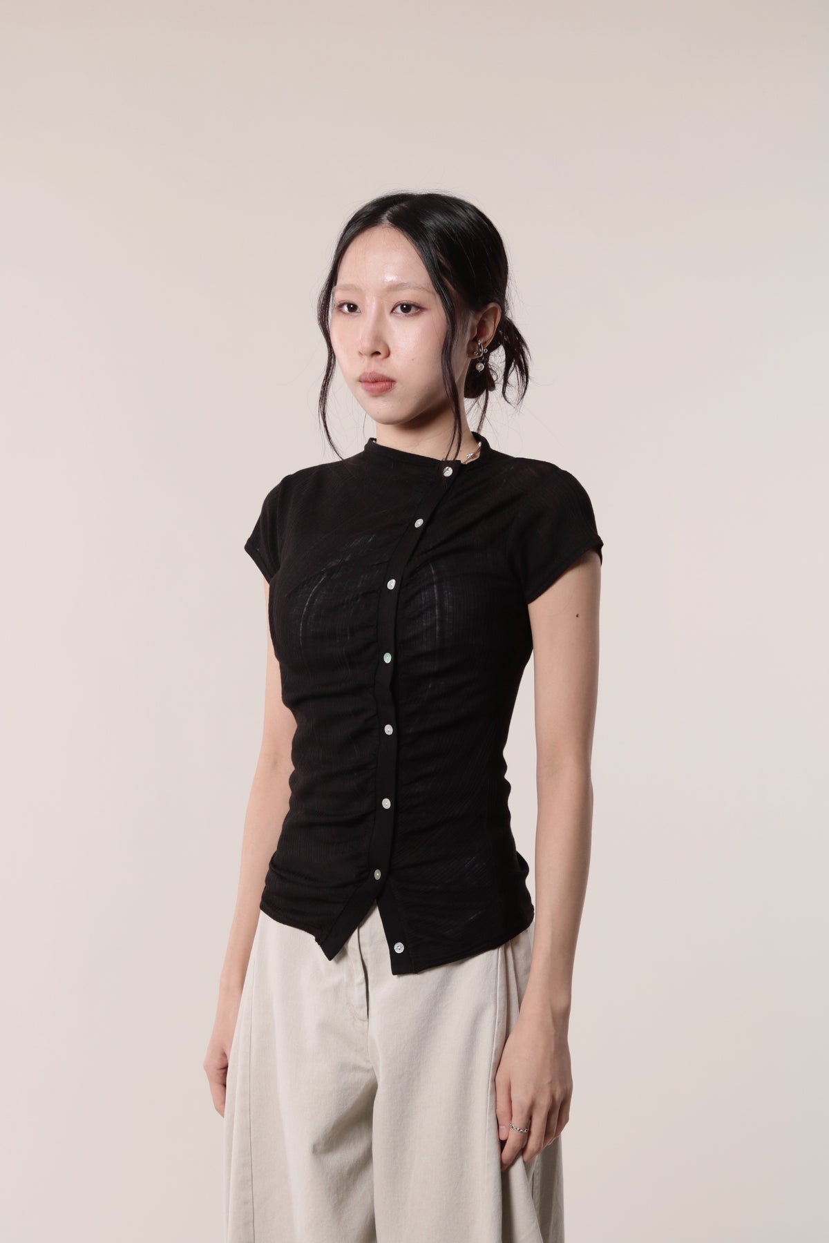 Sep Gathered Tee (Black)