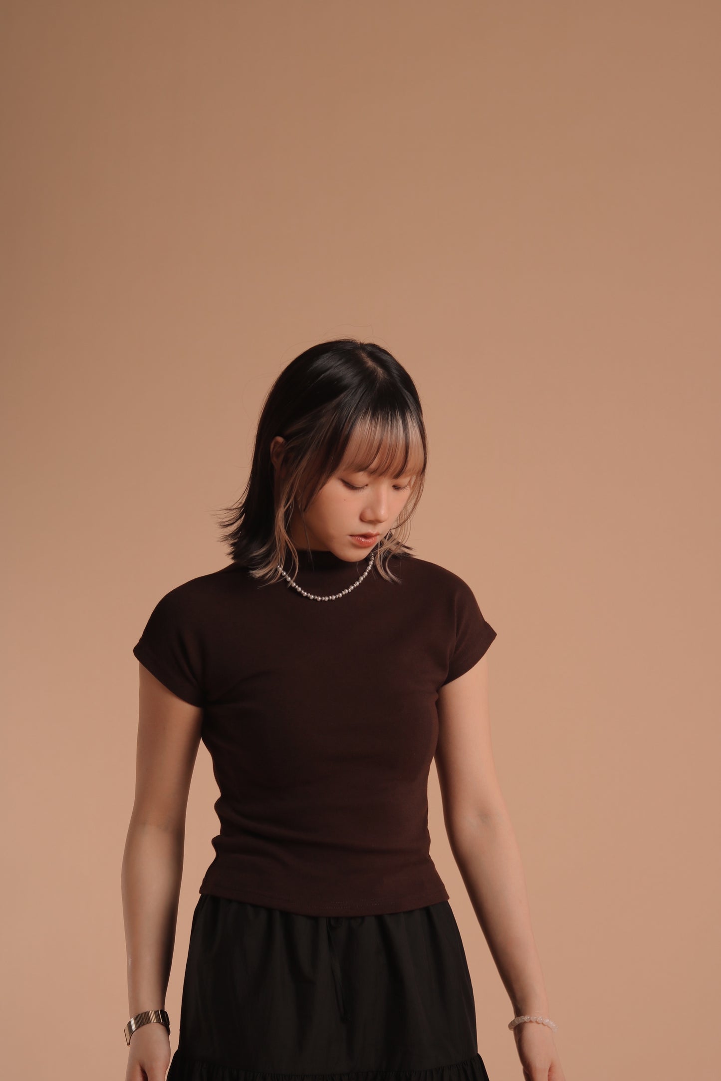 Cap Sleeve Tee (Brown)