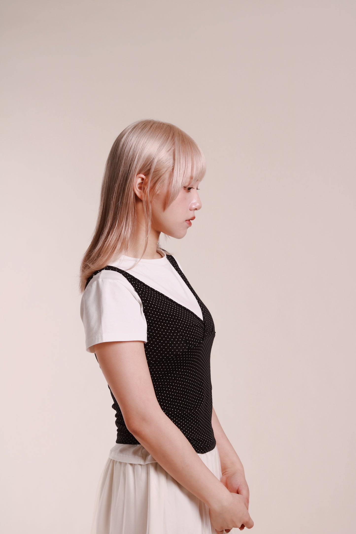 Dot Dot Sleeveless Top (Black)