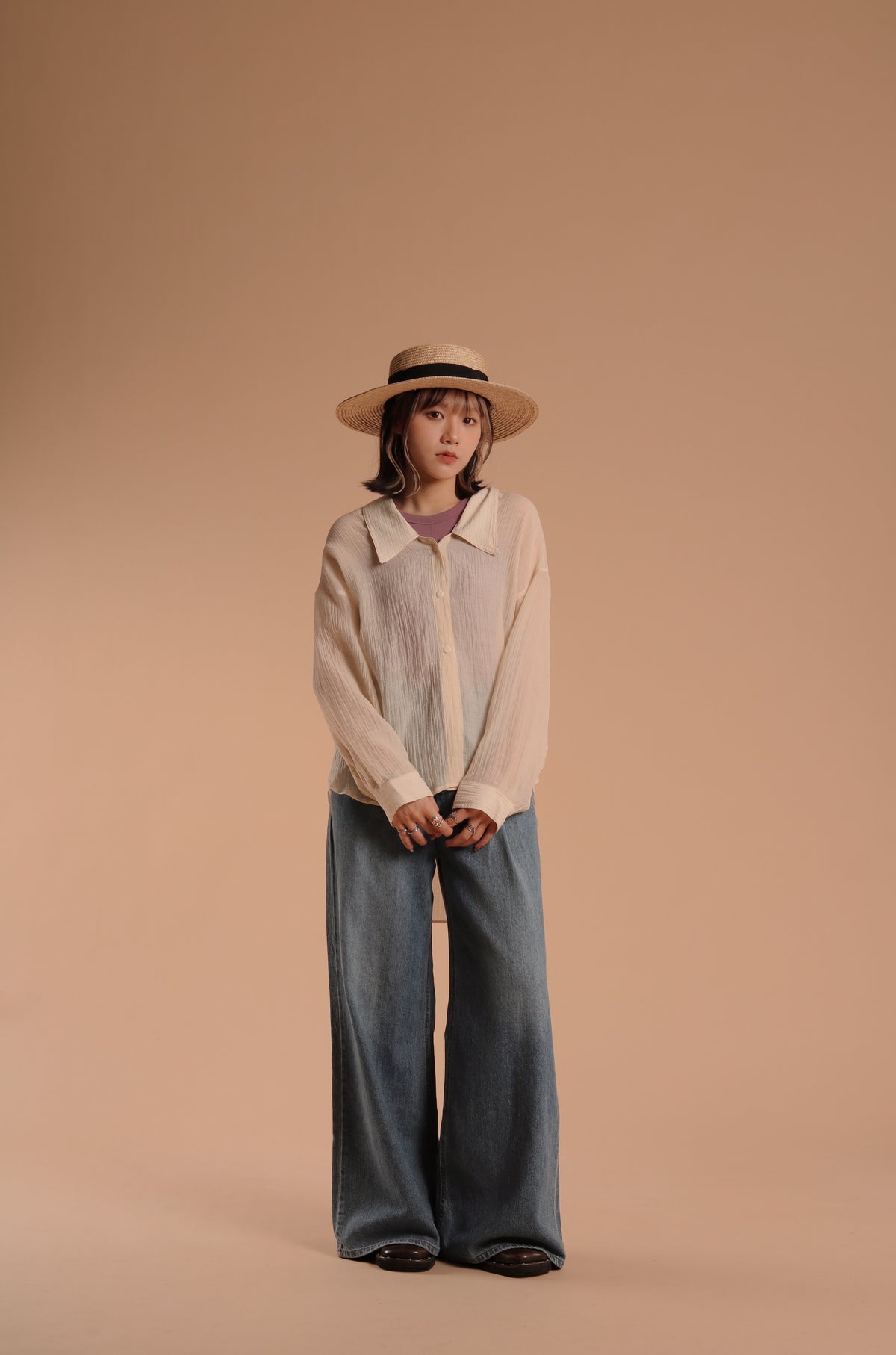 Vintage Linen Shirt (Beige)