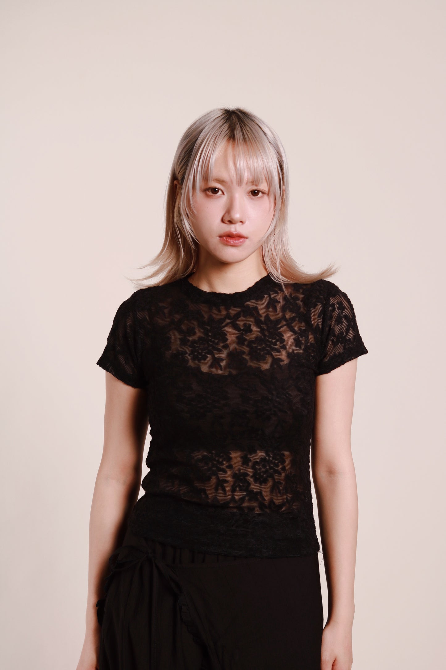 Mesh Flower Top (Black)