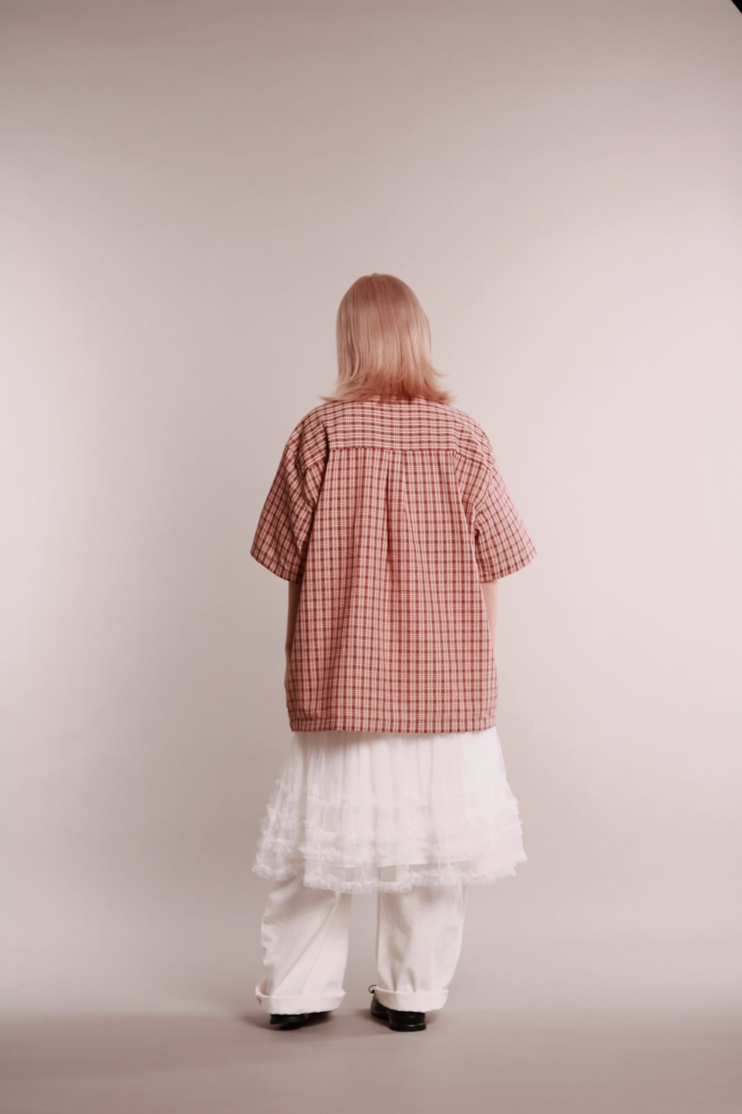 Plaid Loose Shirt (Brown)