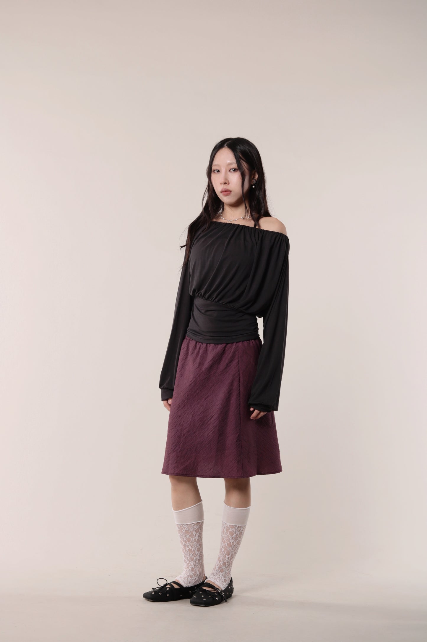 Luna Gathered Top (Black)