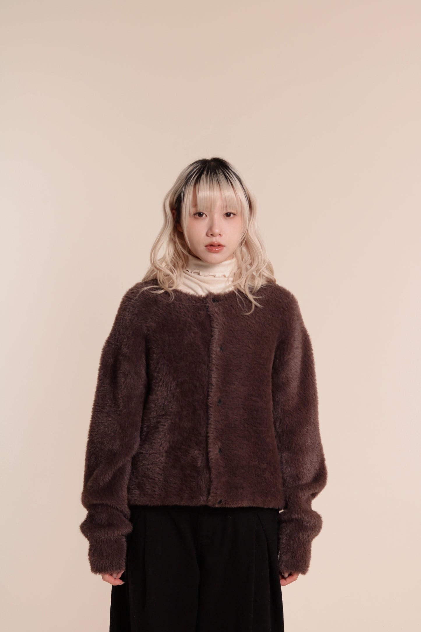 Fluffy Cardigan (Brown)