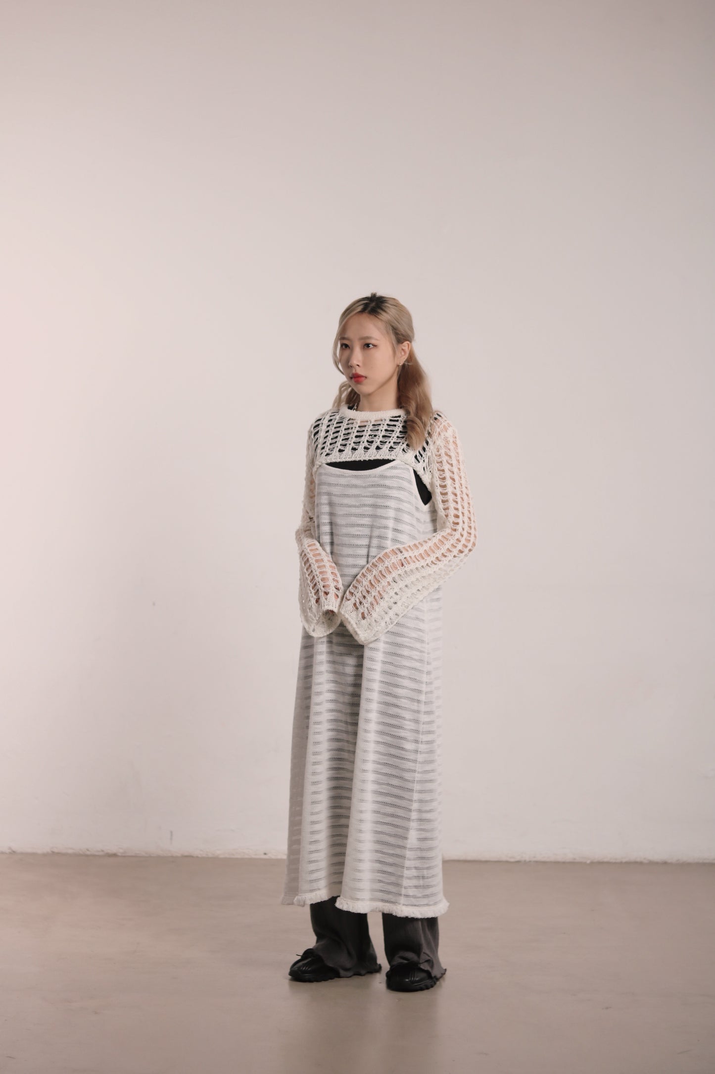 Net Crop Top (White)