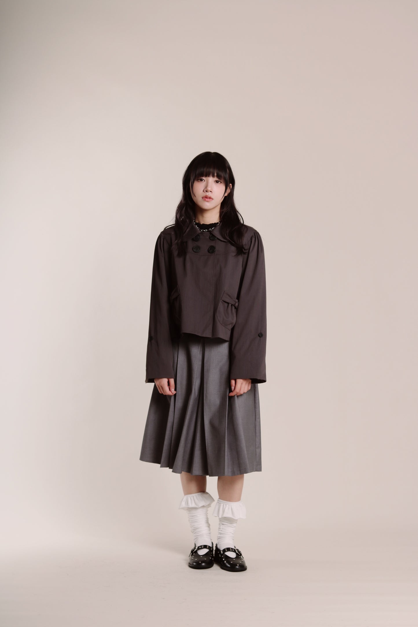 Doll Ribbon Jacket (Charcoal)