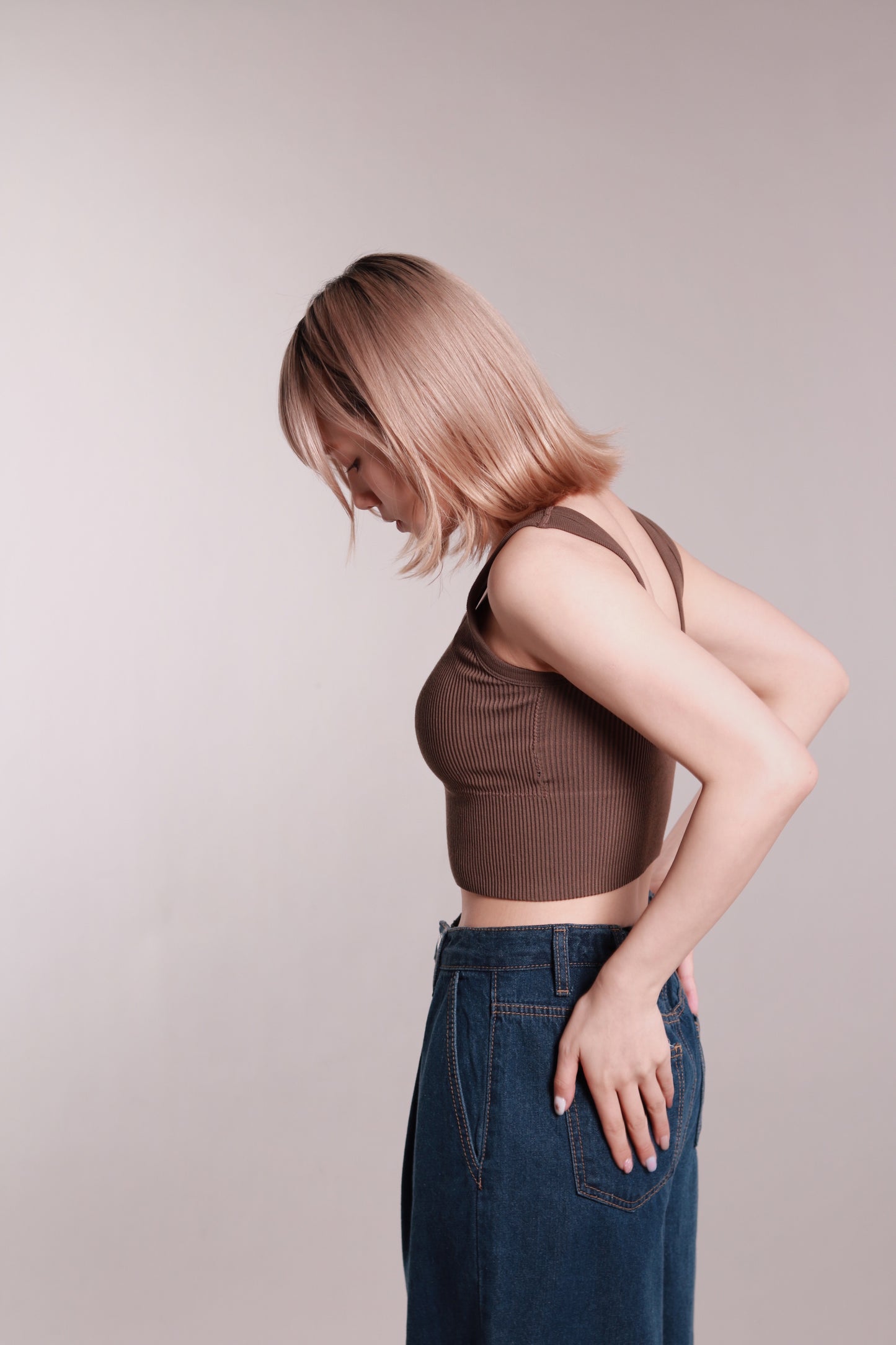 Square Fit Bra Top (Brown)