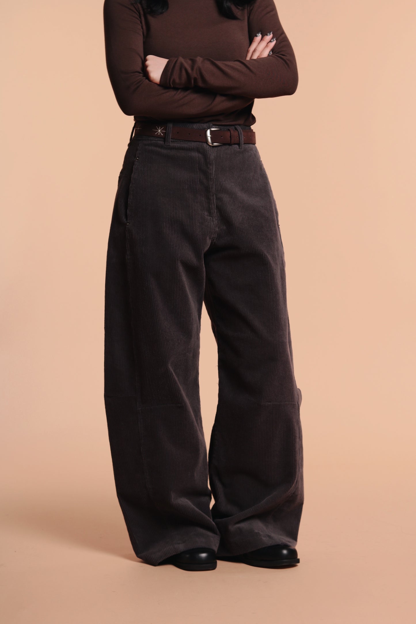Marie Corduroy Pants (Charcoal)
